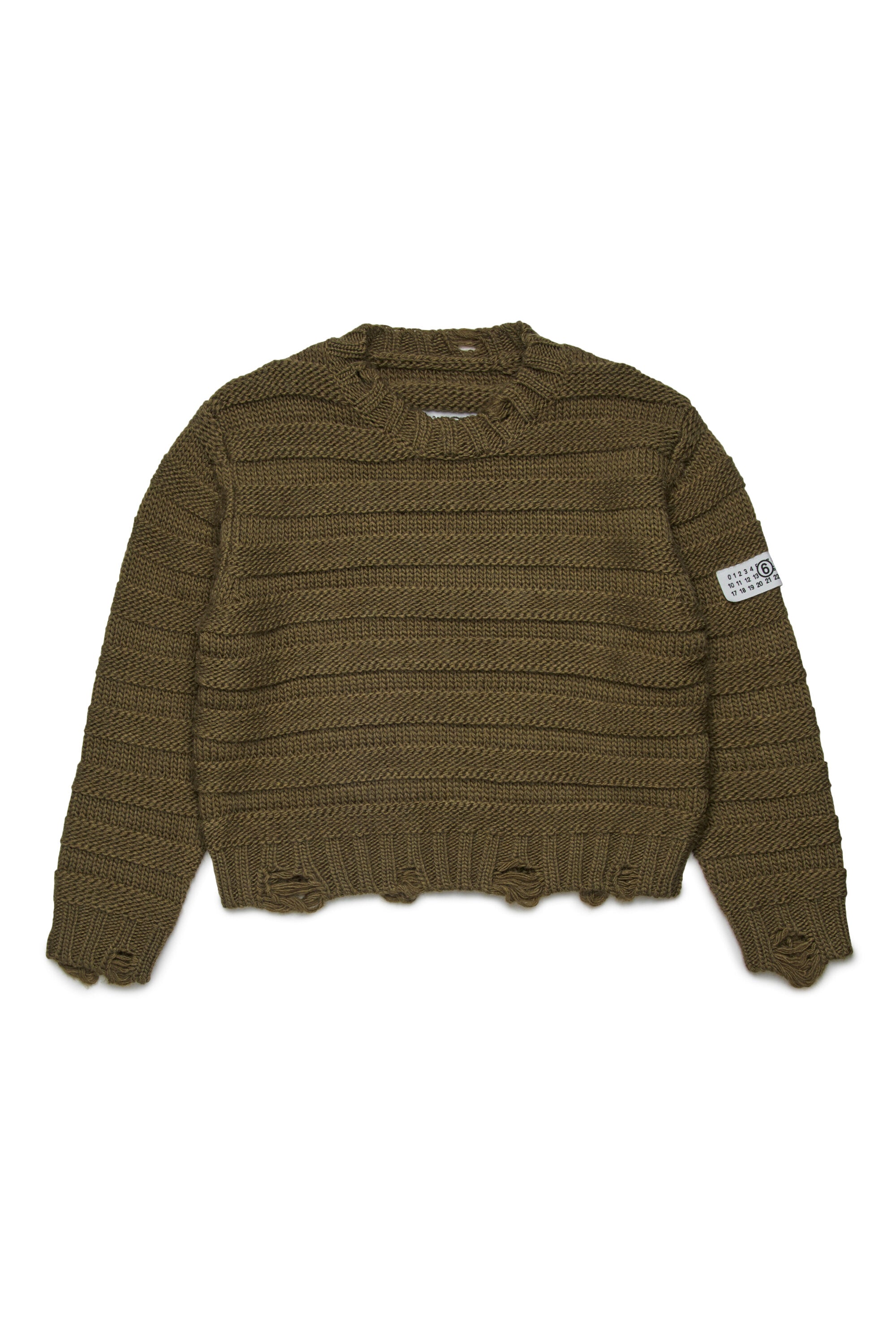 Pullover aus gerippter Wollmischung mit Unterbrechungen
