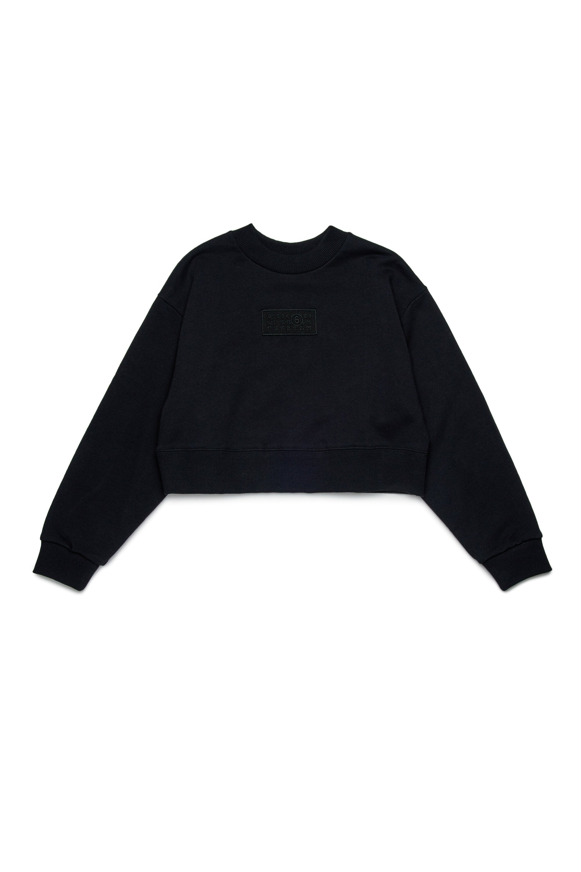 Cropped crew-neck sweatshirt with Numeric Logo patches