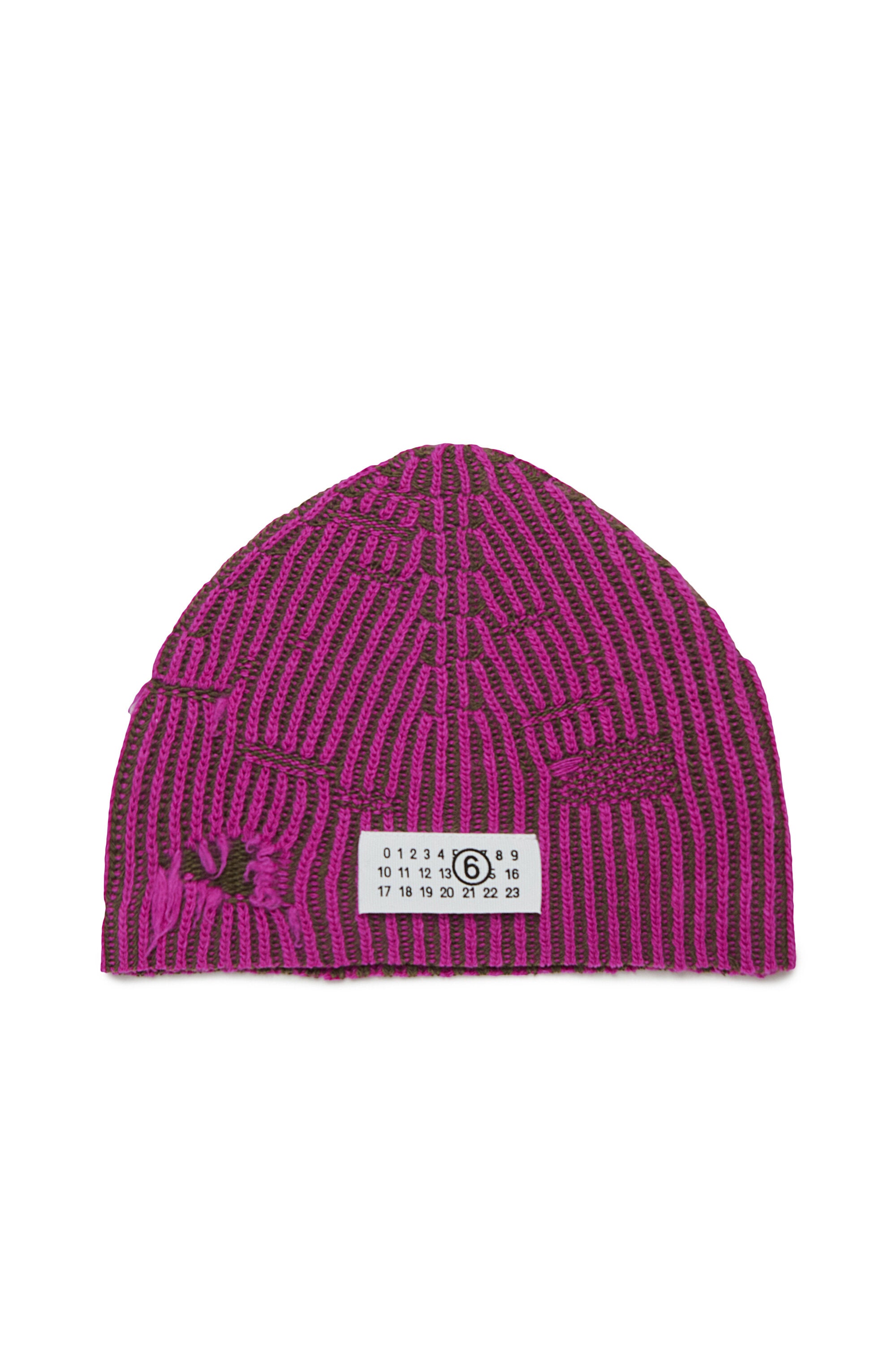 Gerippte Wollmütze mit Unterbrechungen