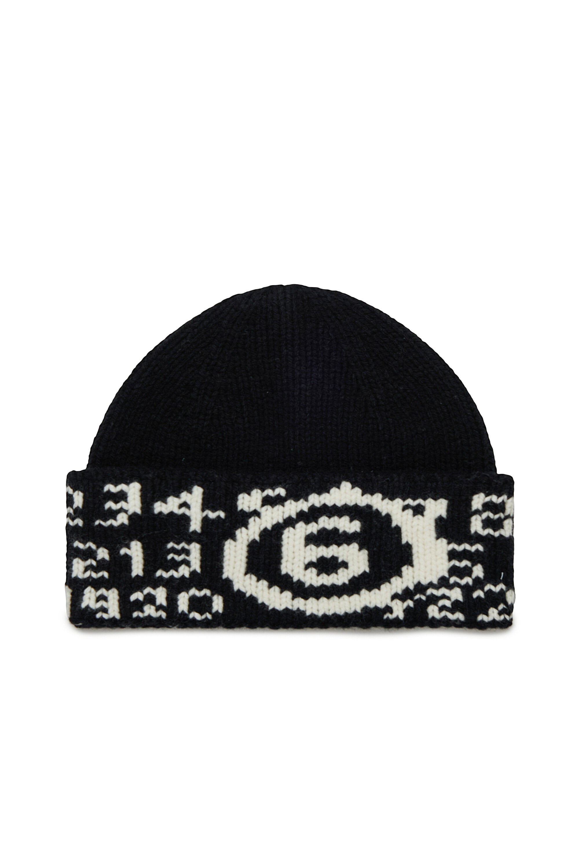 Berretto beanie in maglia misto lana con logo