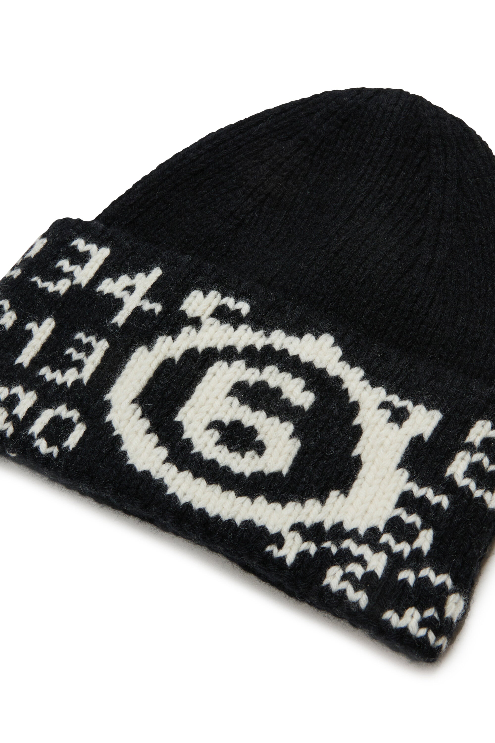 Berretto beanie in maglia misto lana con logo