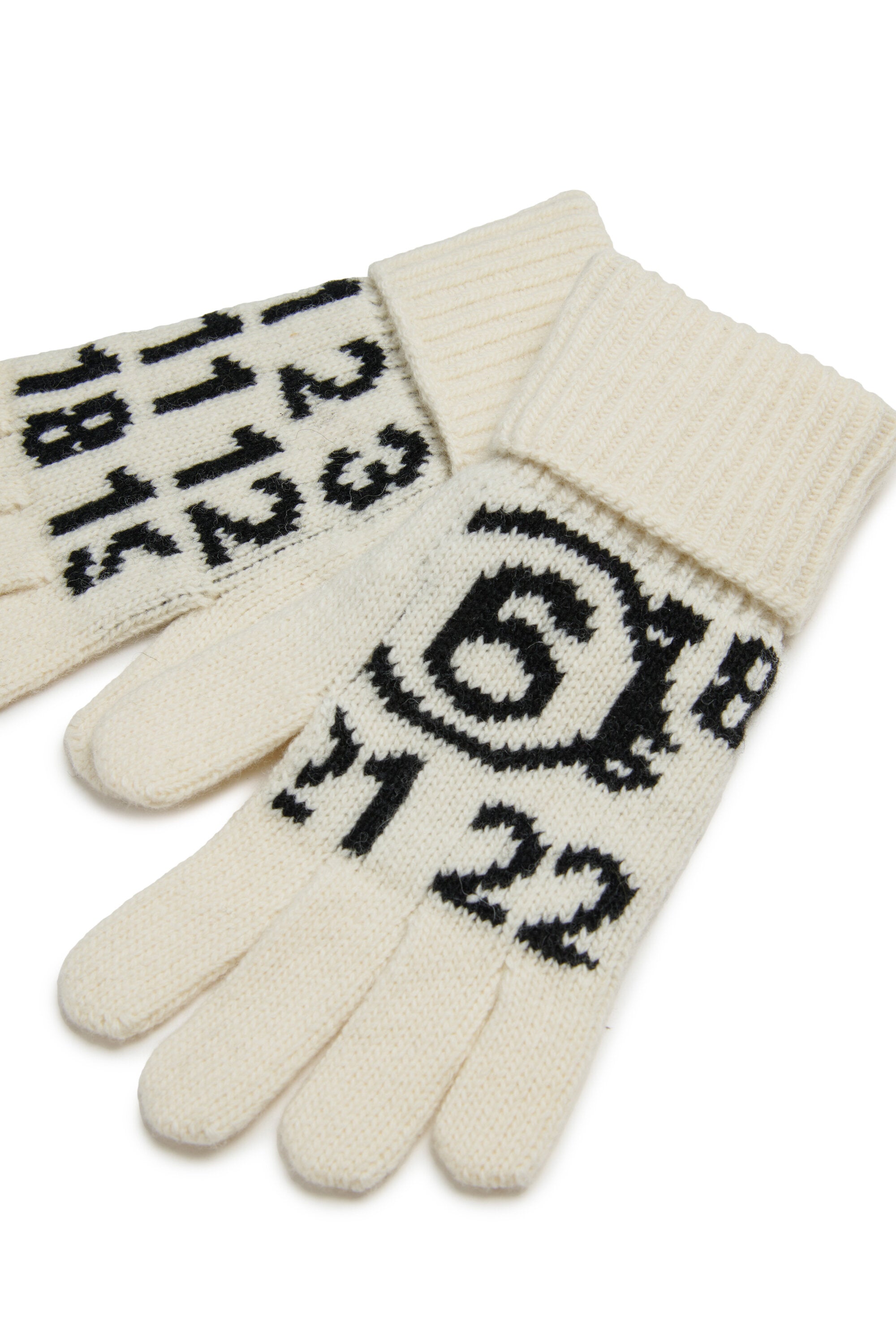 Strickhandschuhe aus Wollmischung mit Numeric-Logo
