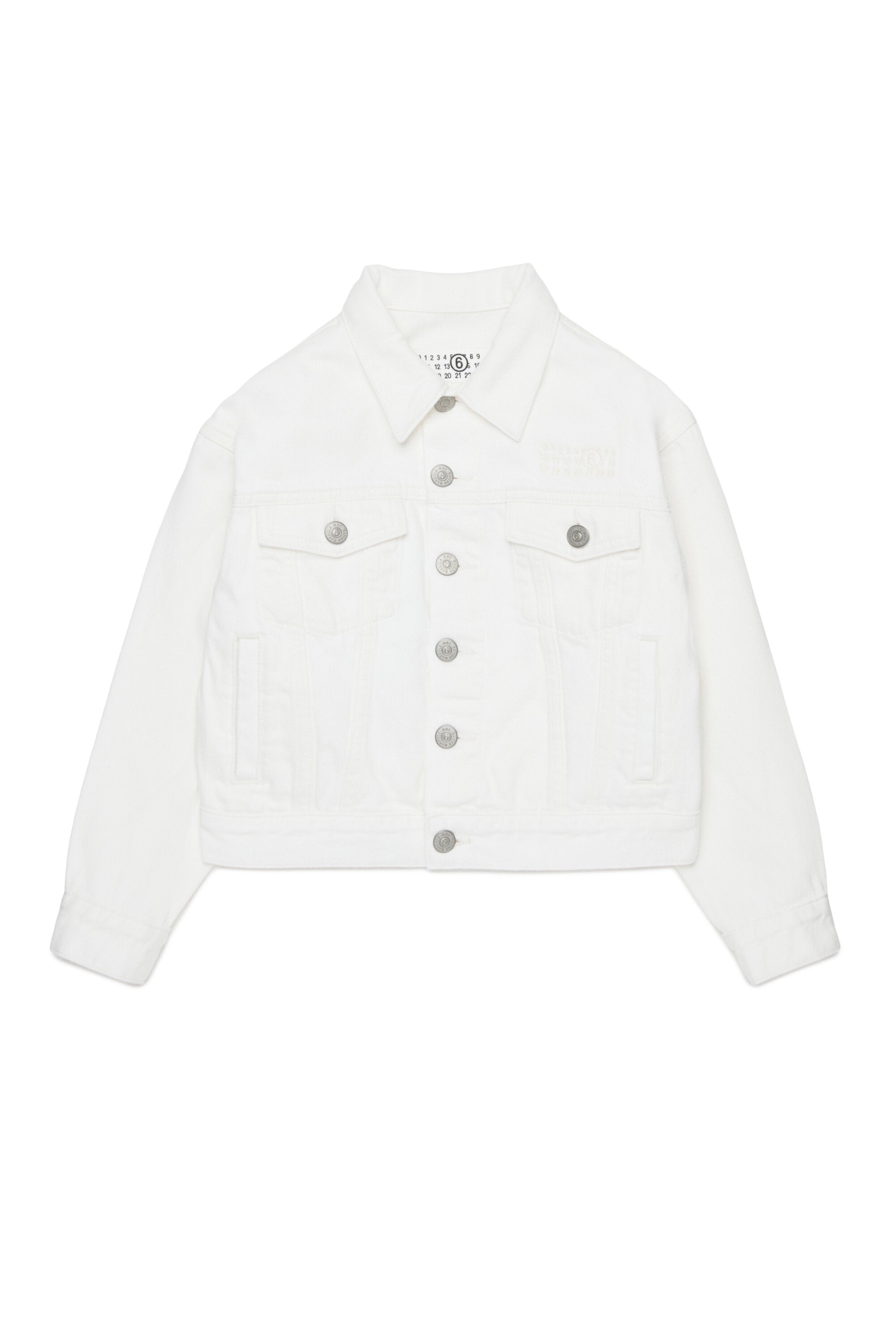 Giacca denim con logo stampato