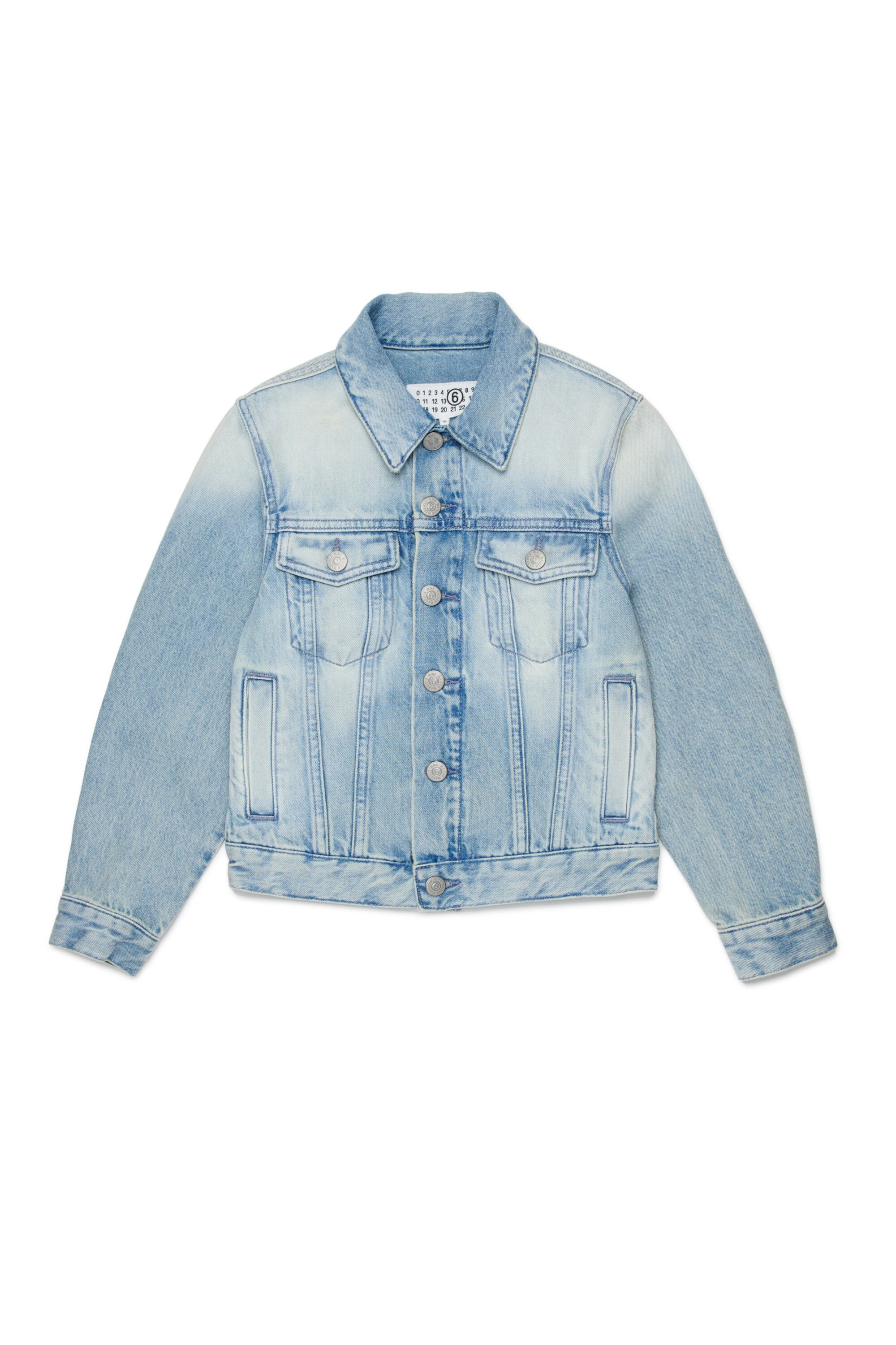 Giacca denim effetto lavaggio chiaro