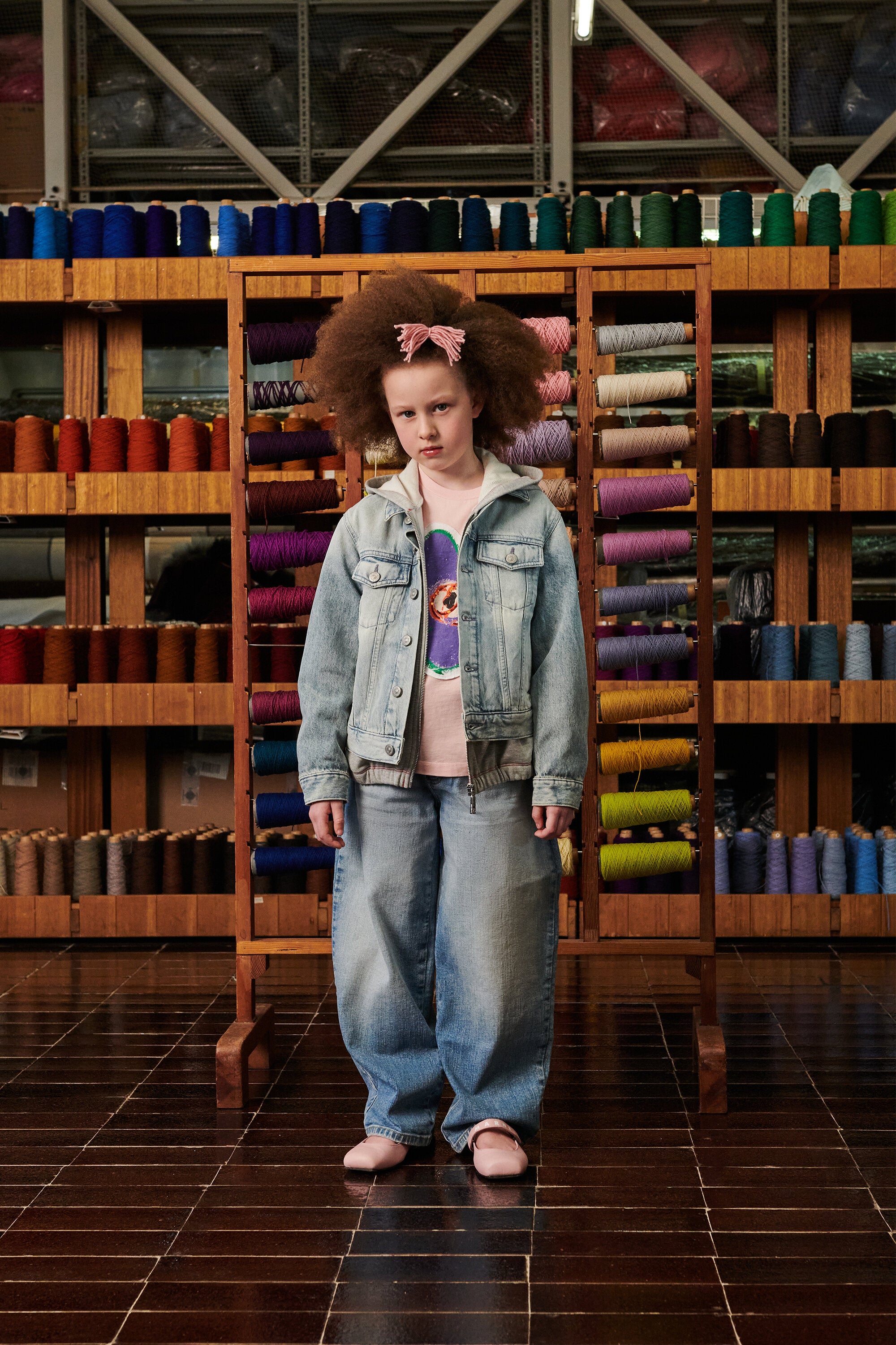 Jeansjacke mit verwaschener Optik