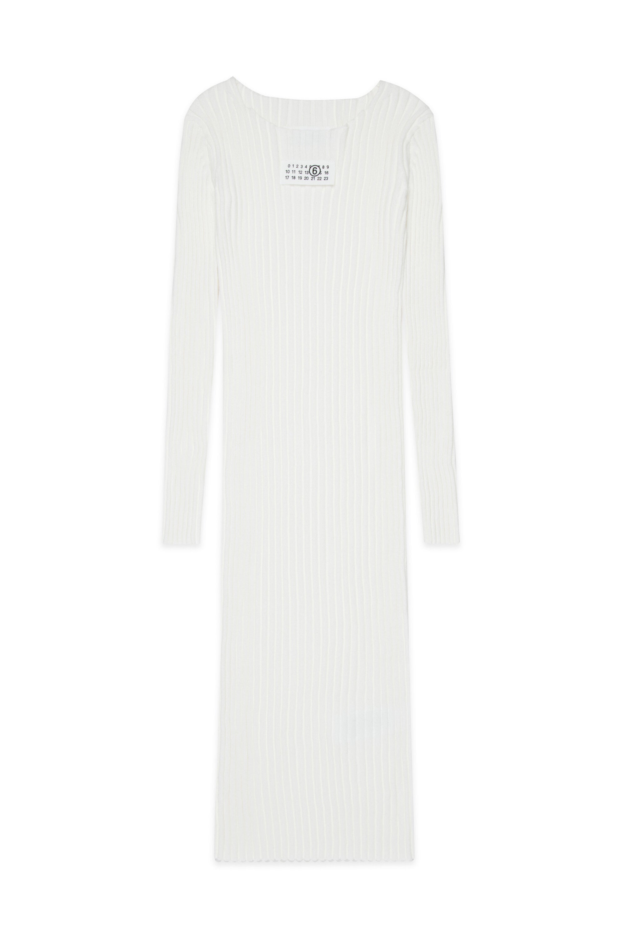 Robe longue côtelée avec logo