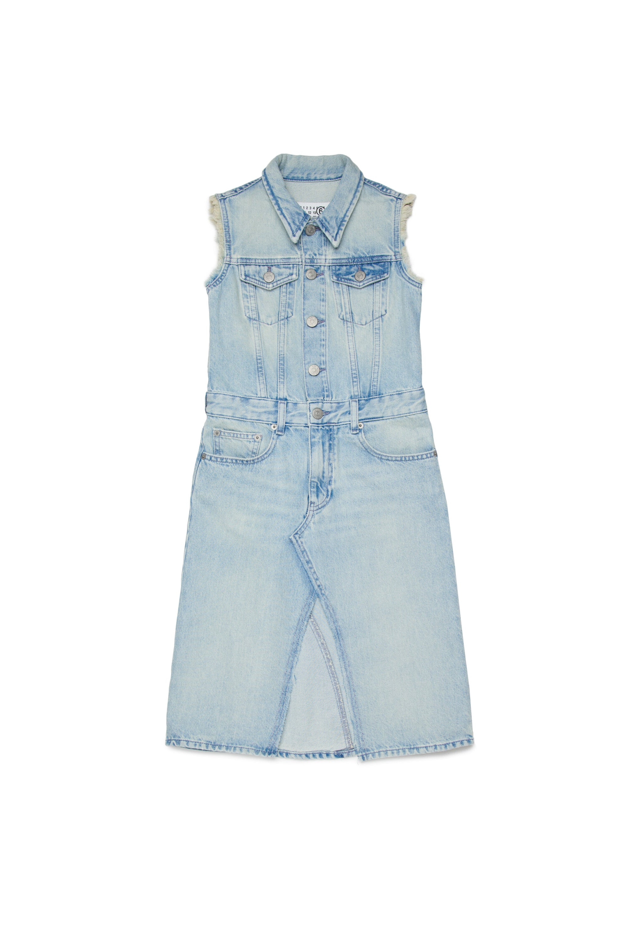 Ärmelloses Denimkleid mit Waschungseffekt