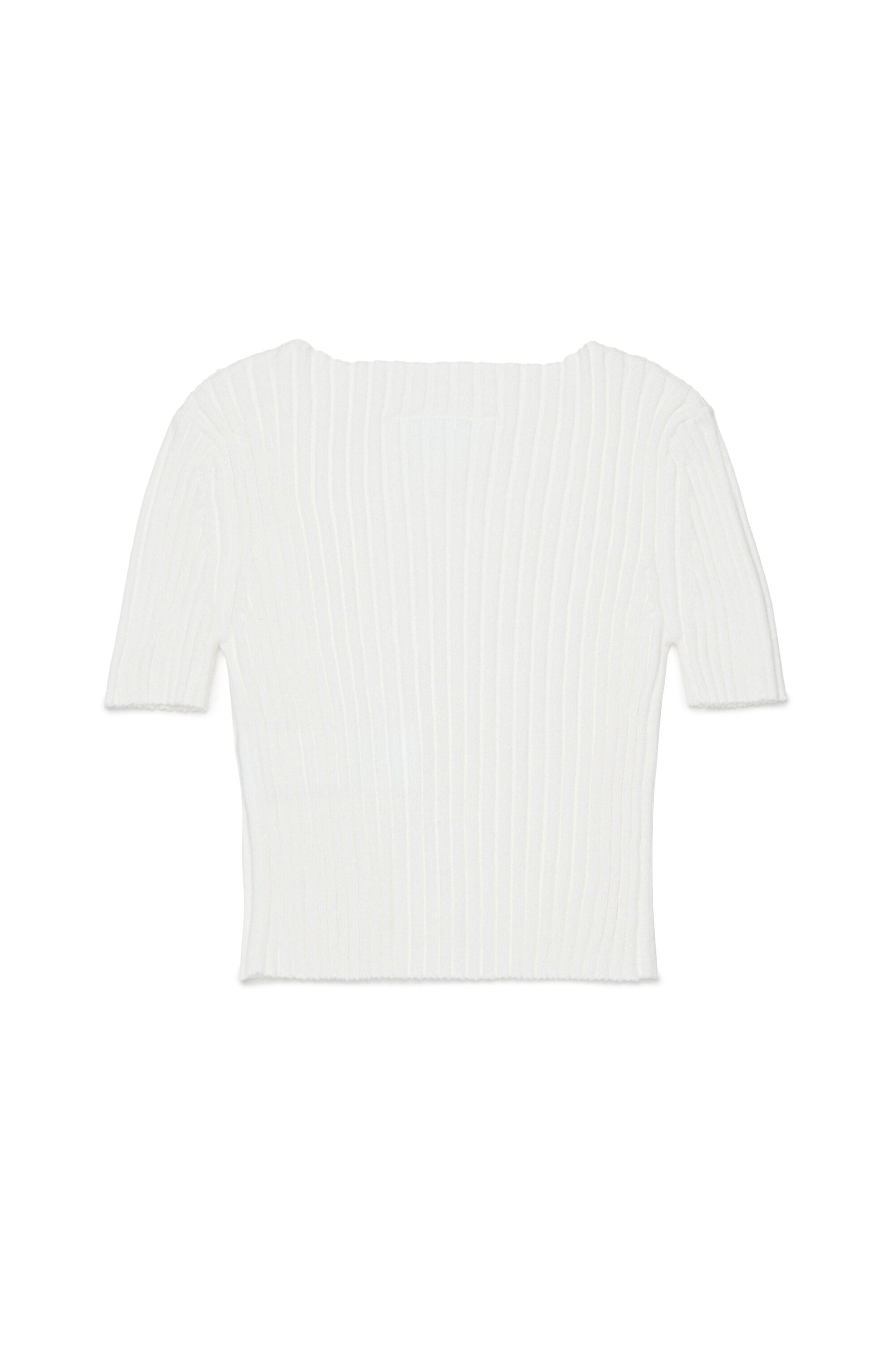 Top in maglia a coste con logo numerico