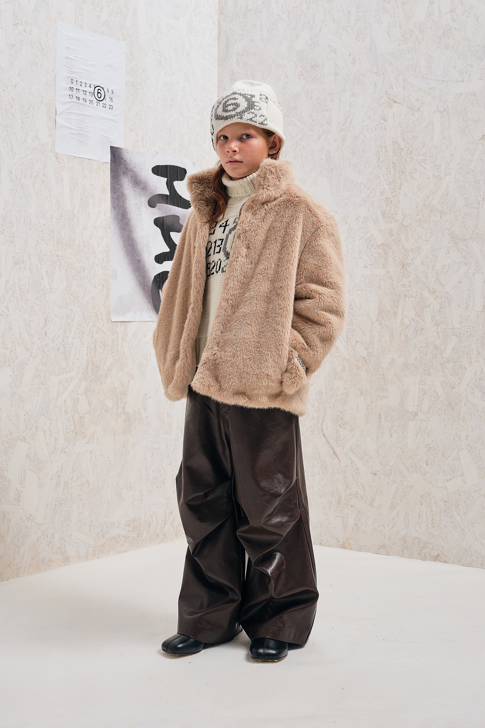 Coated wide leg pants