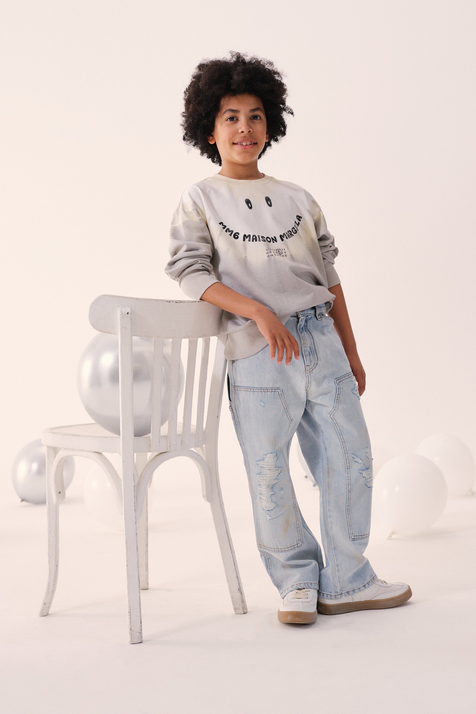 Sweat-shirt à col rond avec logo amusant