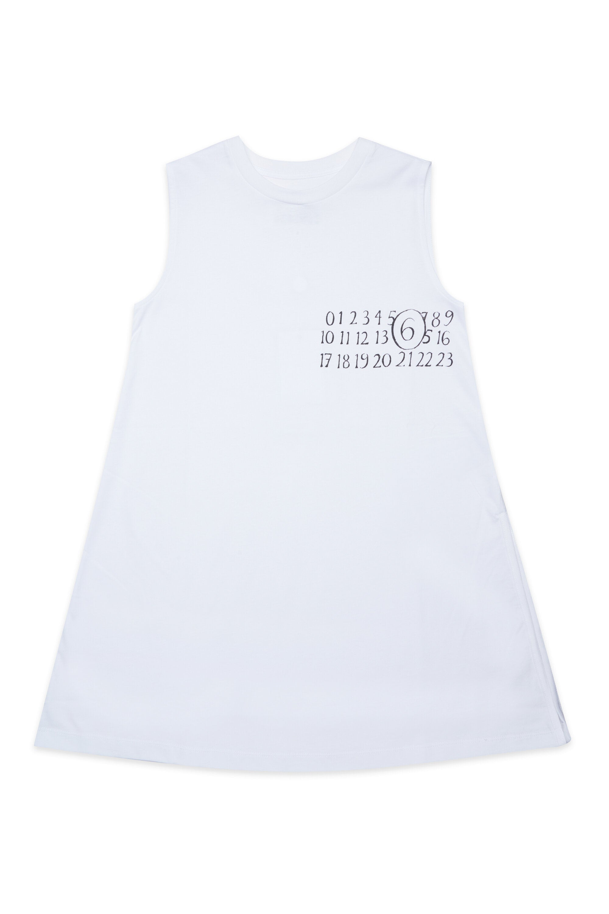Ärmelloses Kleid mit numerischem Logo