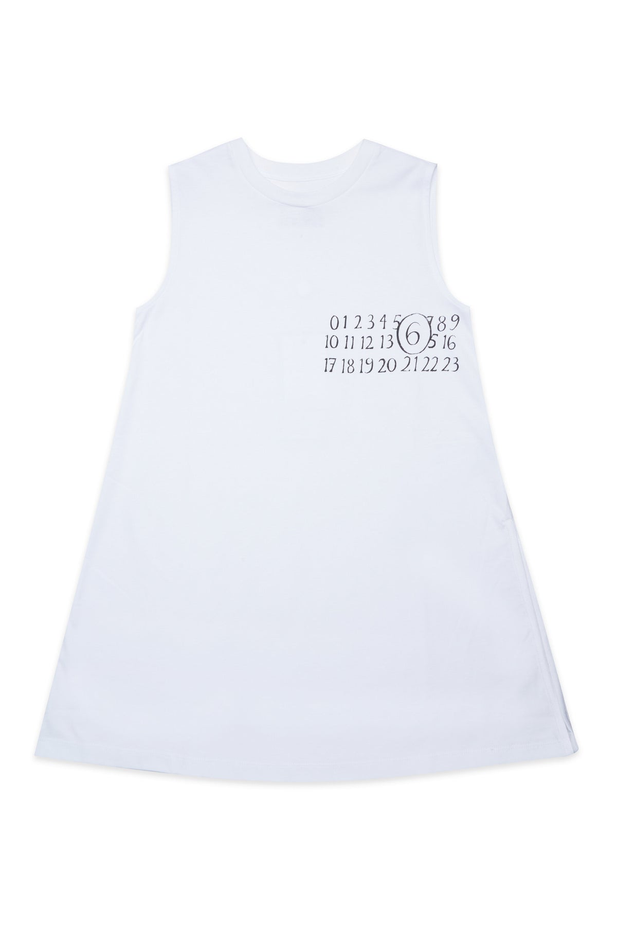 Ärmelloses Kleid mit numerischem Logo