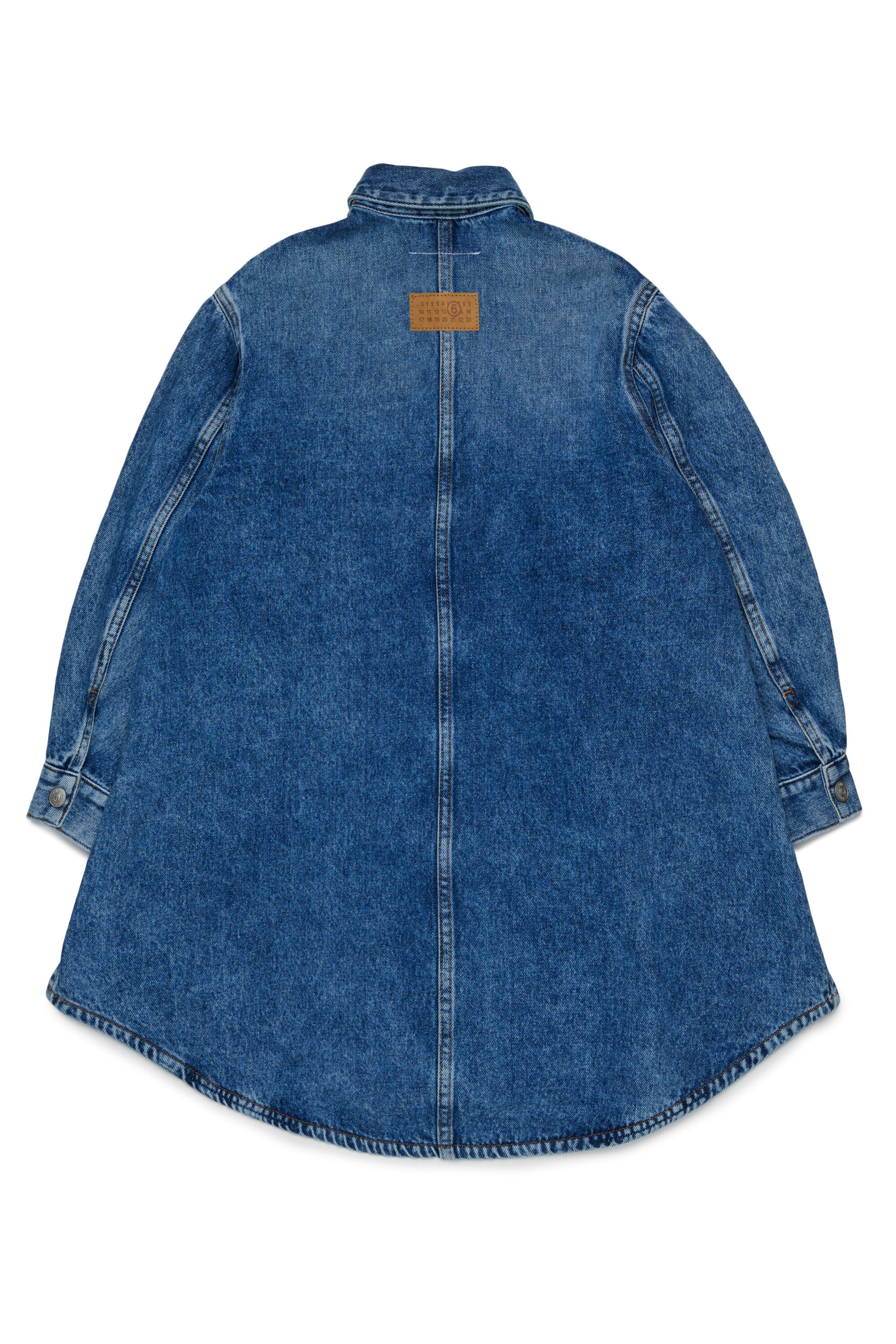 Abito denim con tasche a contrasto