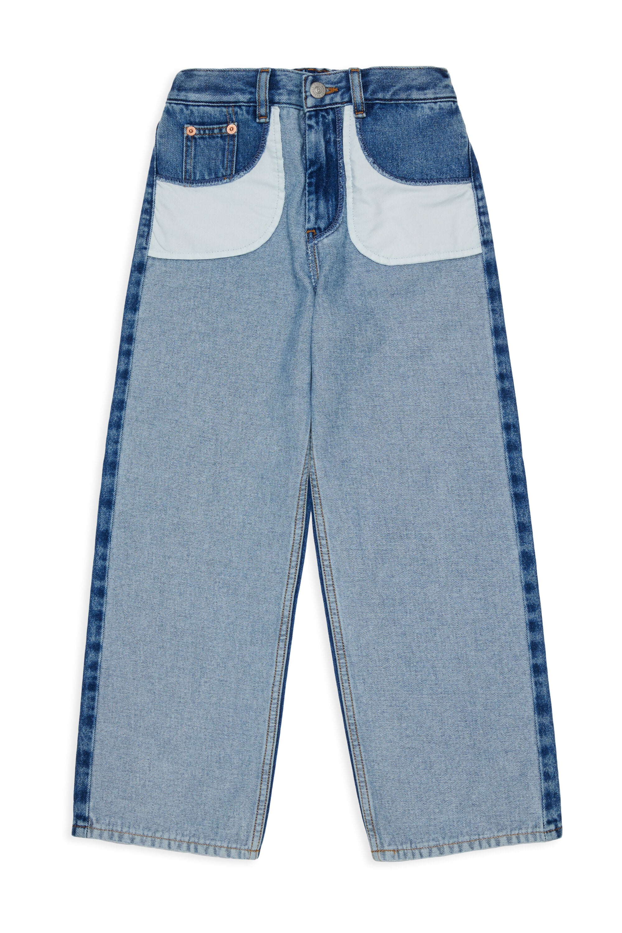 Jean regular en denim bicolore
