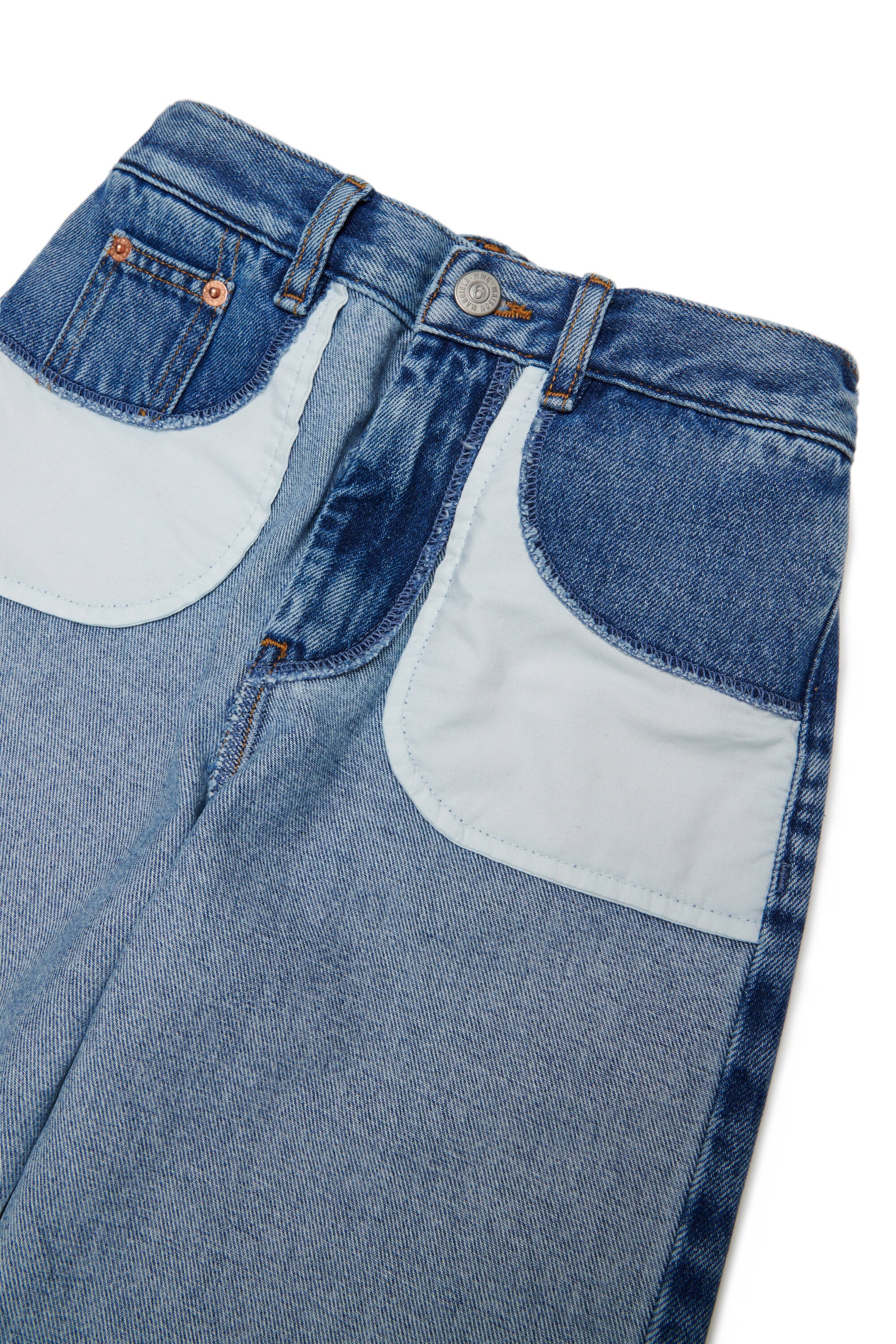 Jean regular en denim bicolore