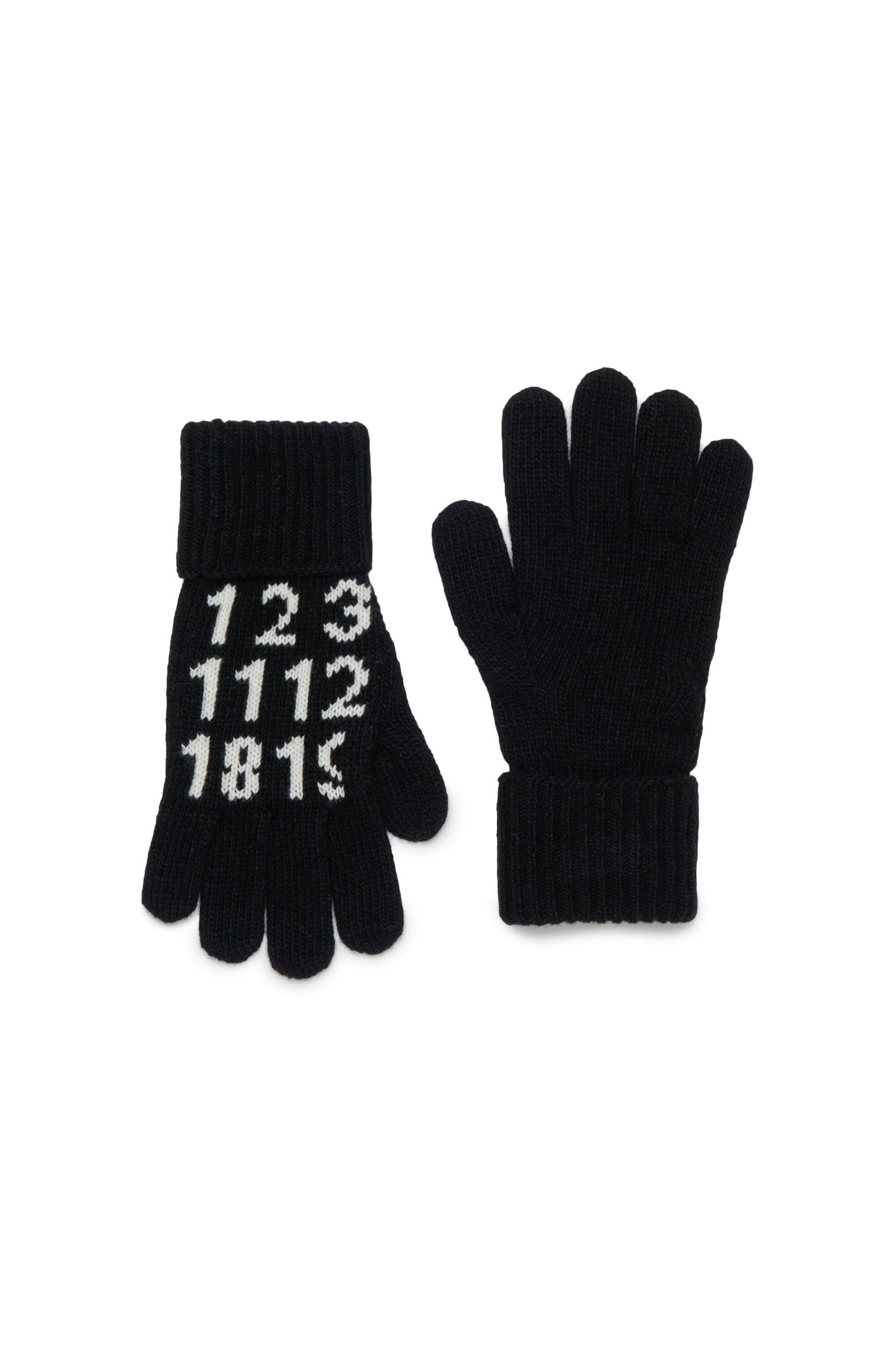 Guantes de punto con logo numérico