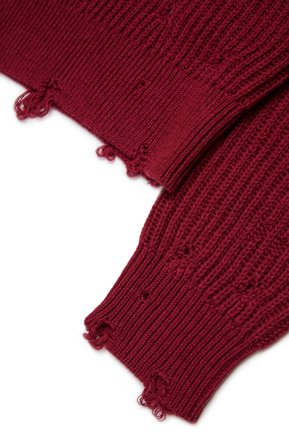 Jersey de cuello en V con detalles desgastados