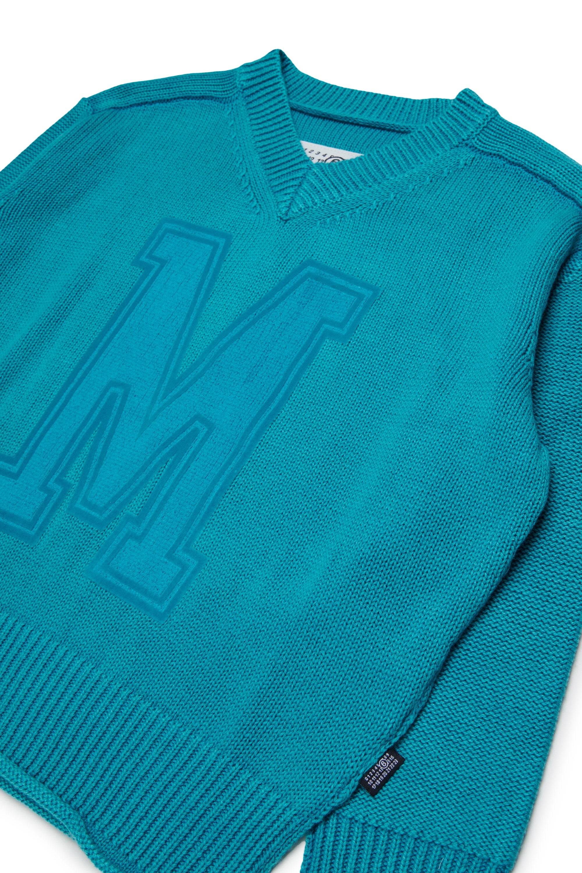 Pullover scollo a V con logo