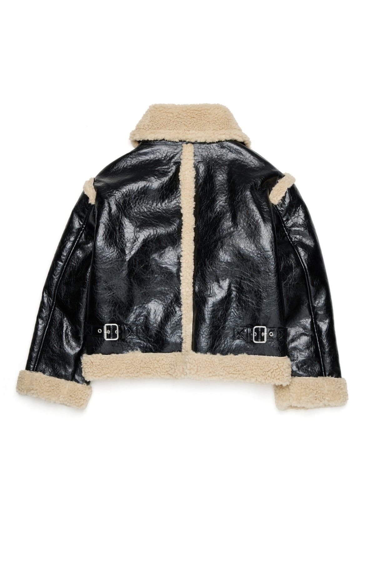 Giacca shearling con logo stampato