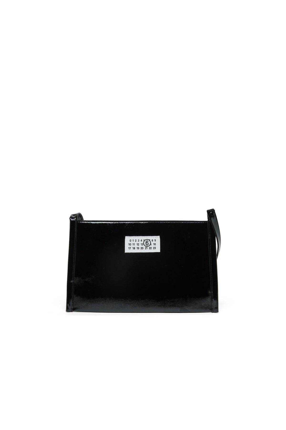 Borsa lucida a tracolla con logo