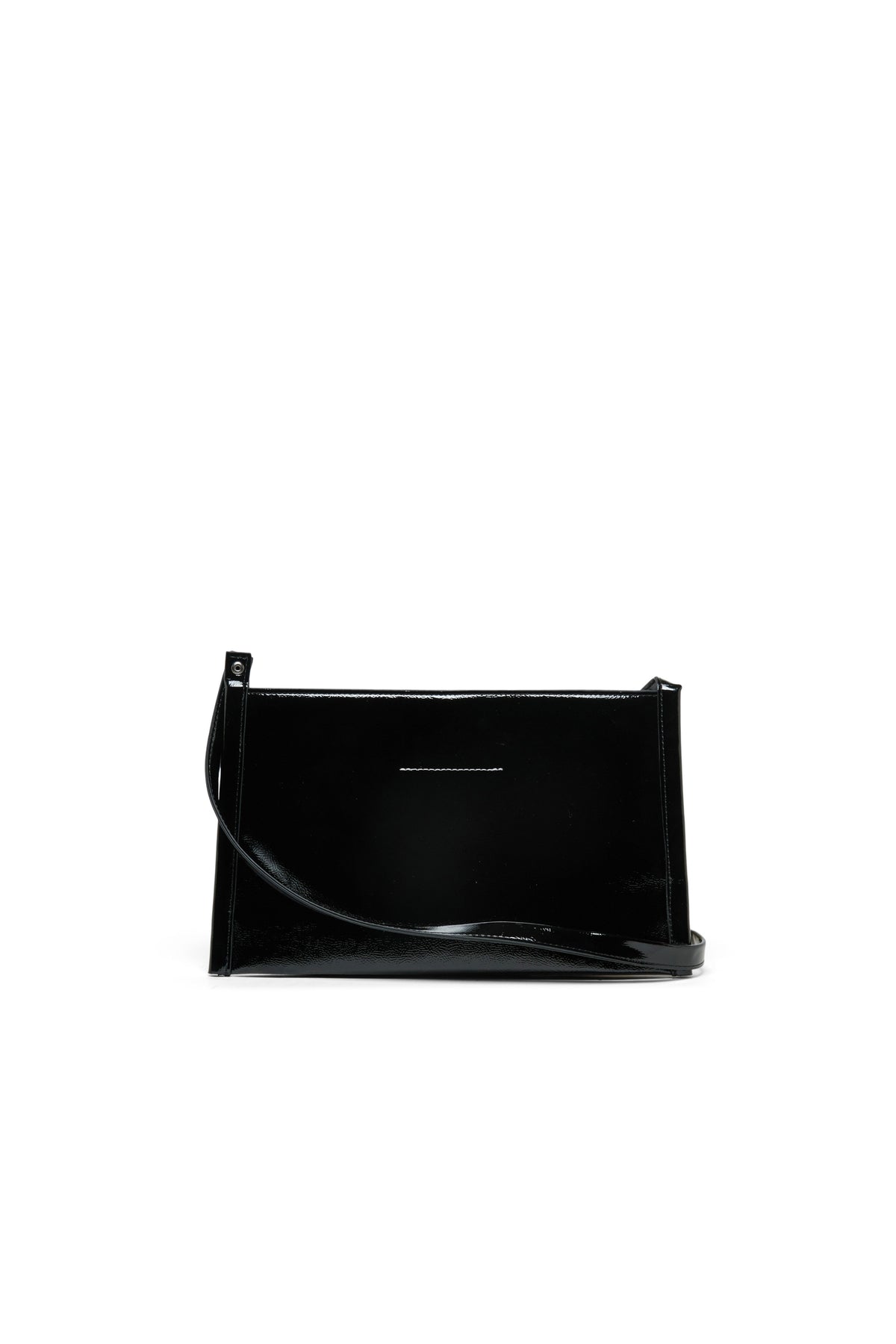 Borsa lucida a tracolla con logo