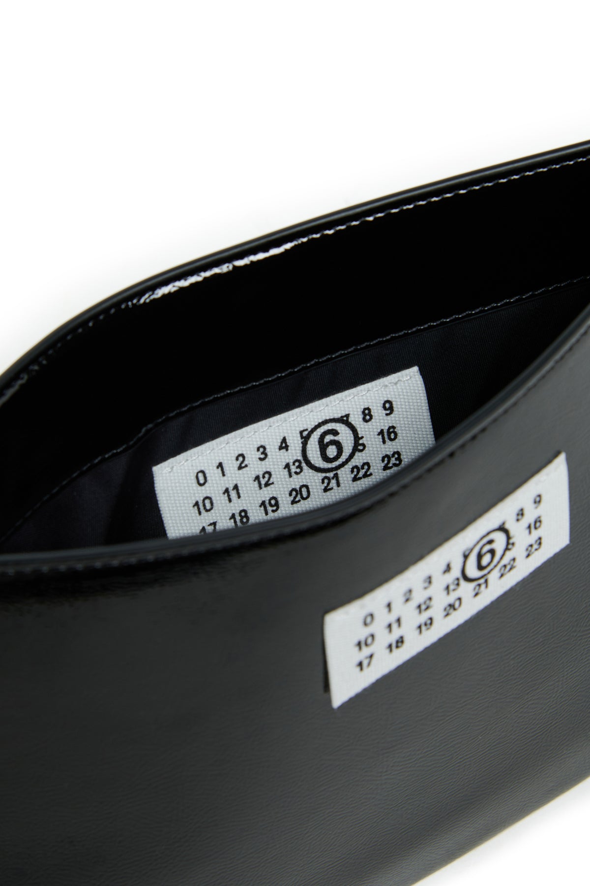 Borsa lucida a tracolla con logo