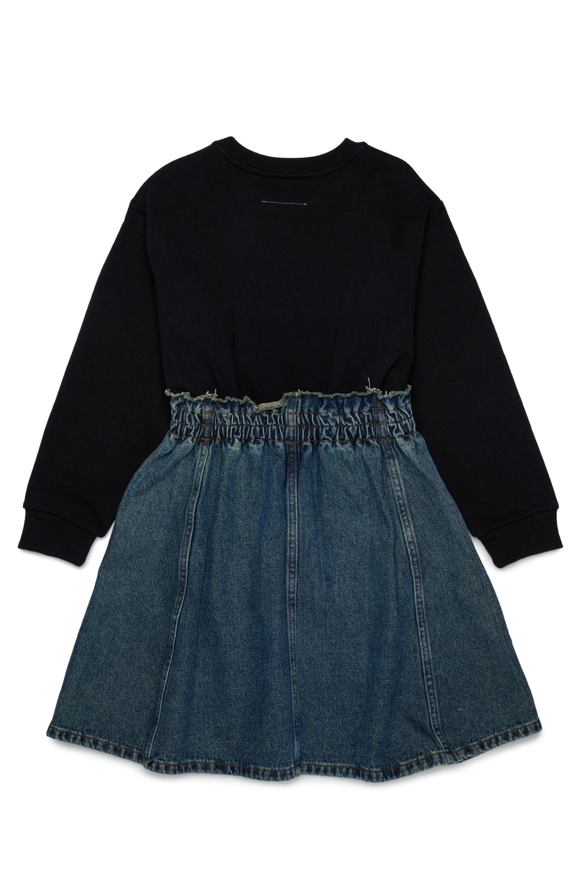 Robe en molleton et denim avec logo