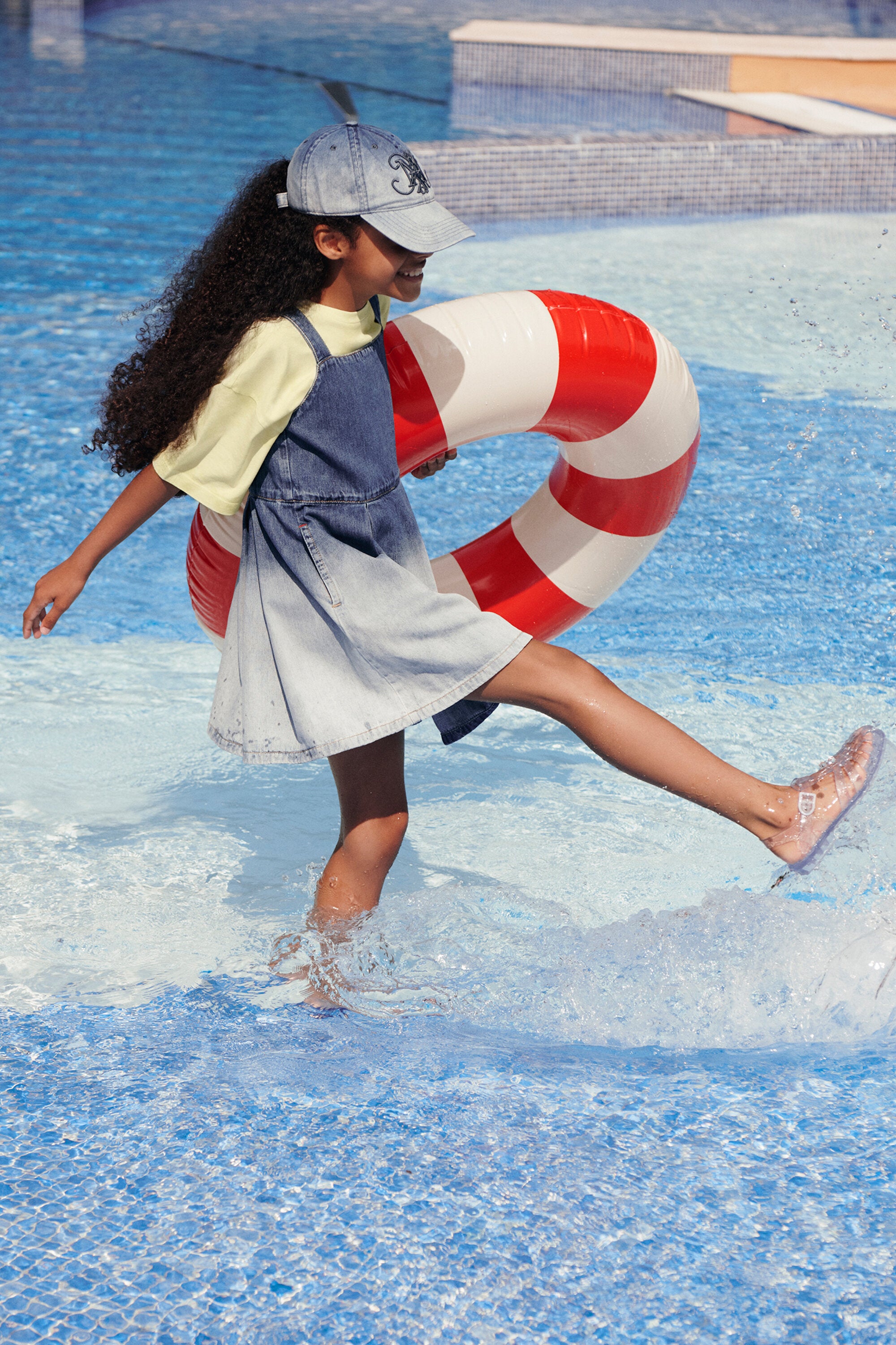 Casquette de baseball en denim blanchi