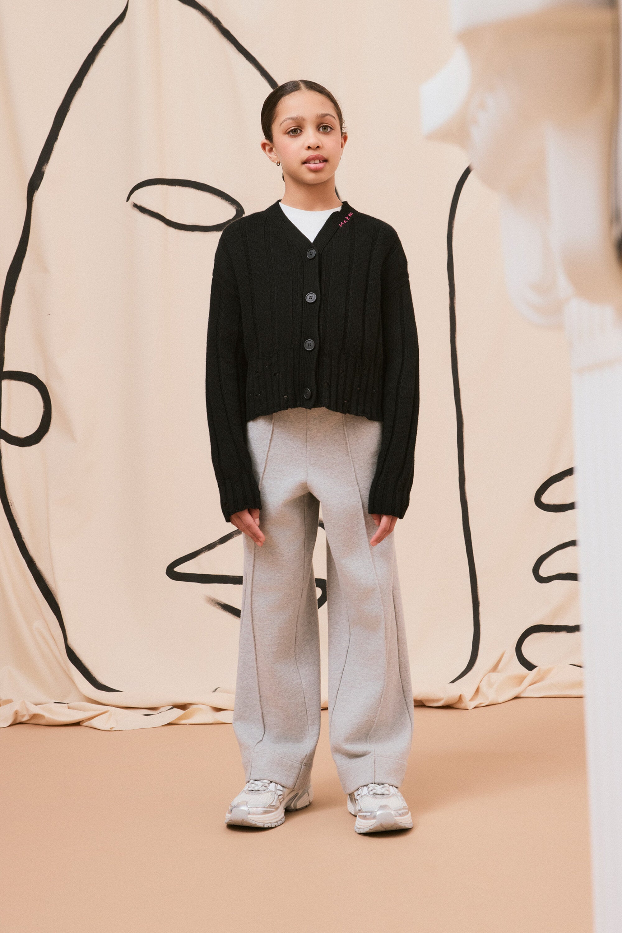 Pantaloni straight in felpa con nervature