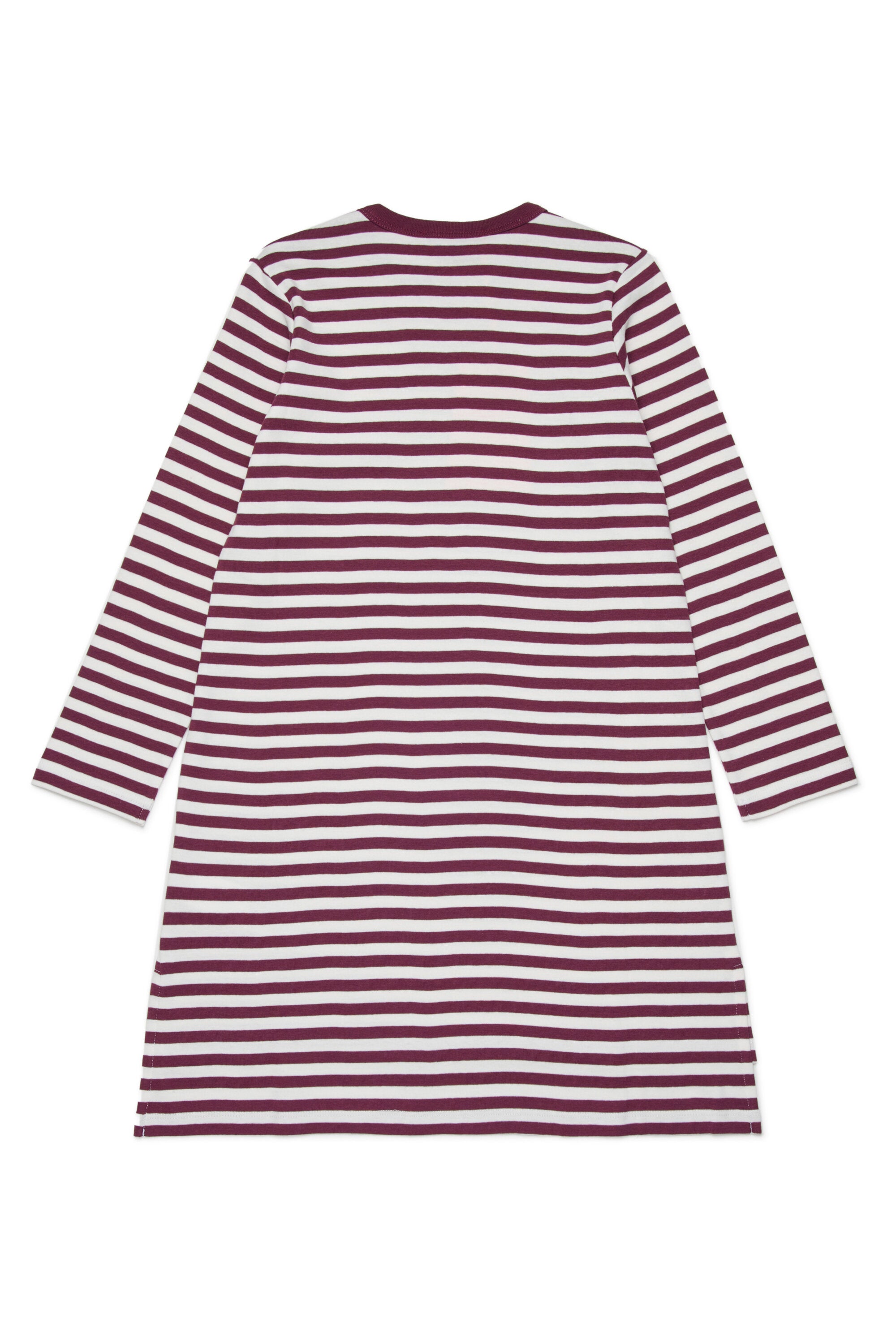 Robe fourreau rayée en micro-côtes