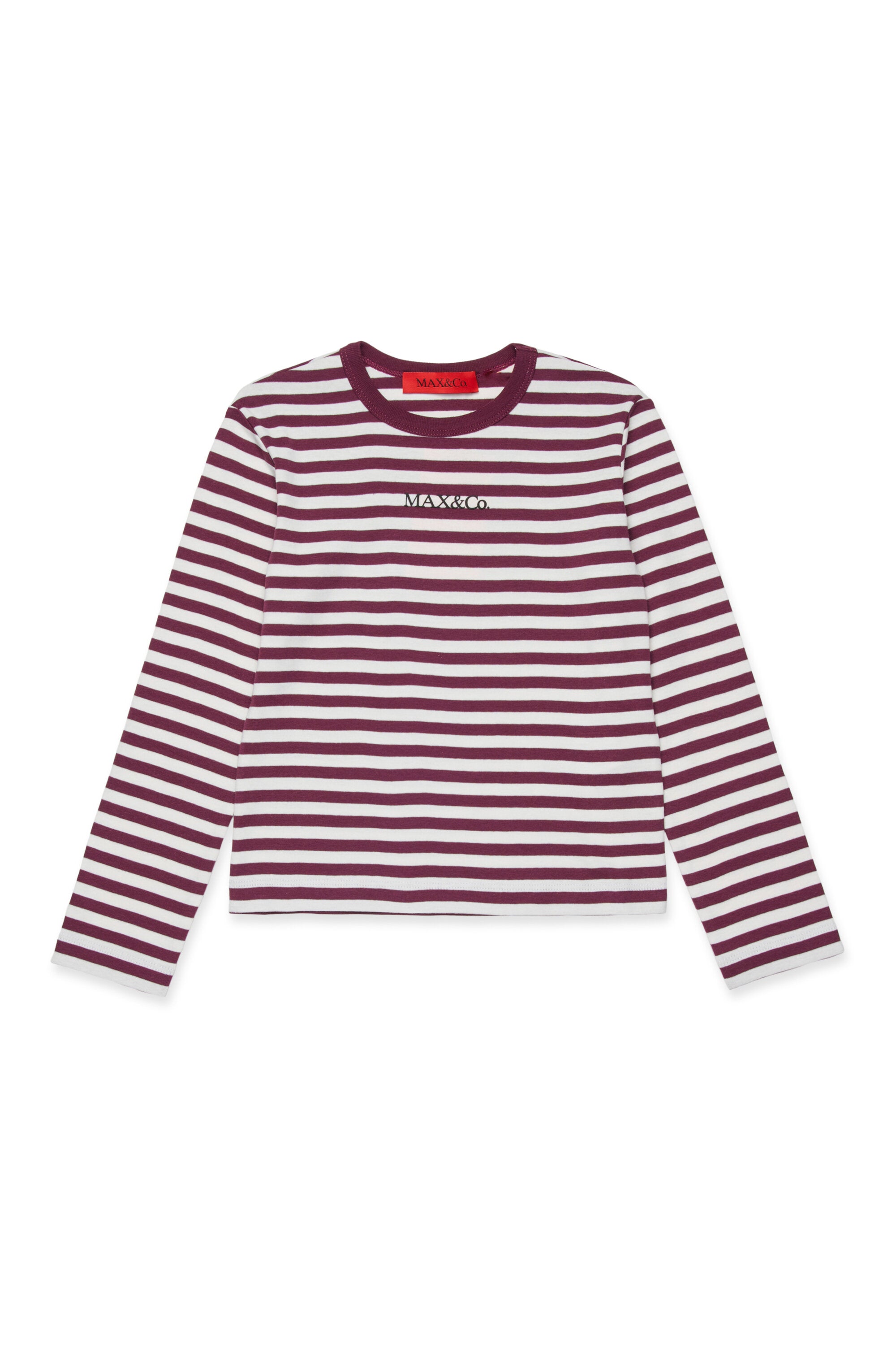 T-shirt manica lunga in microcostina a righe