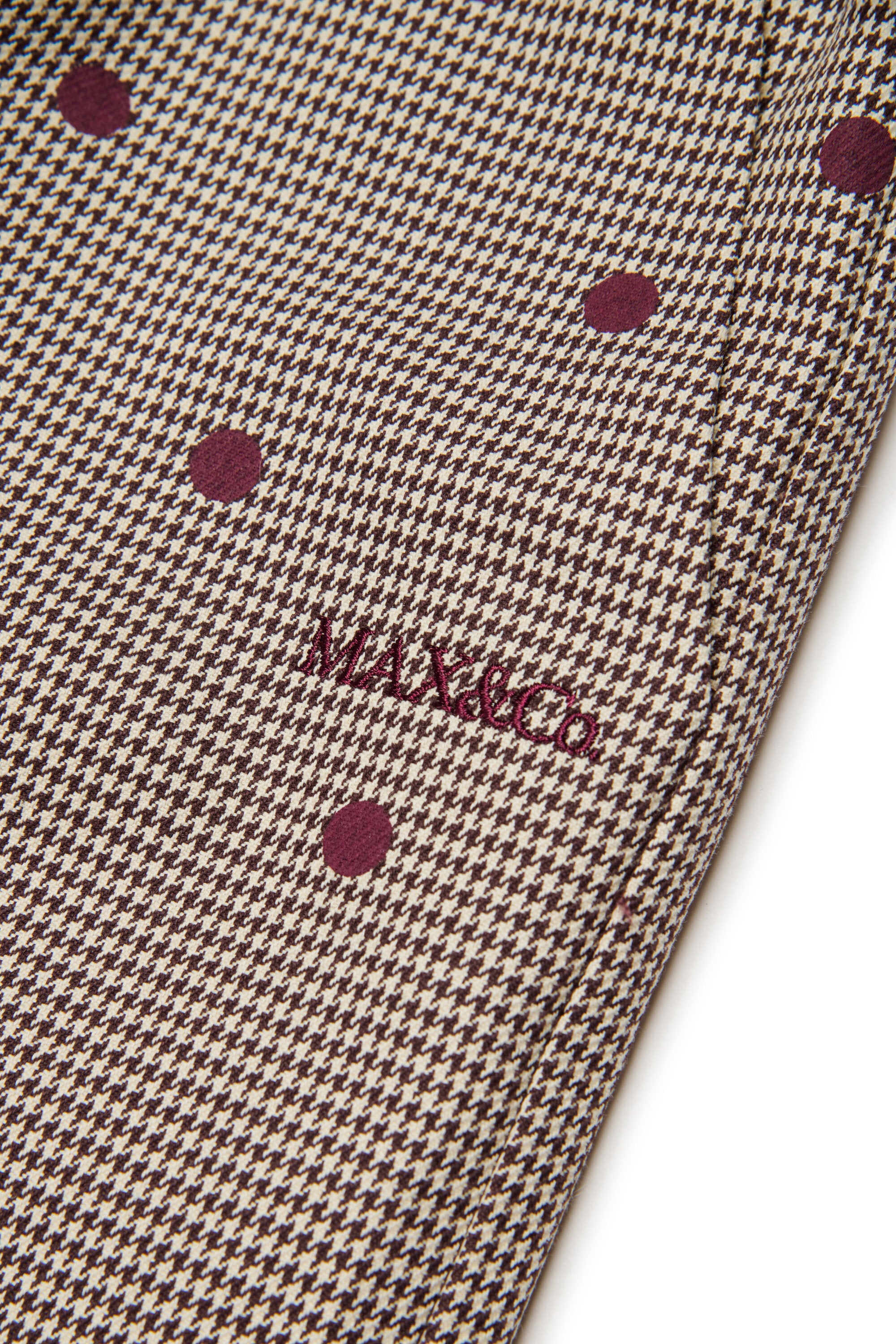 Pantaloni straight in pied-de-poule a pois