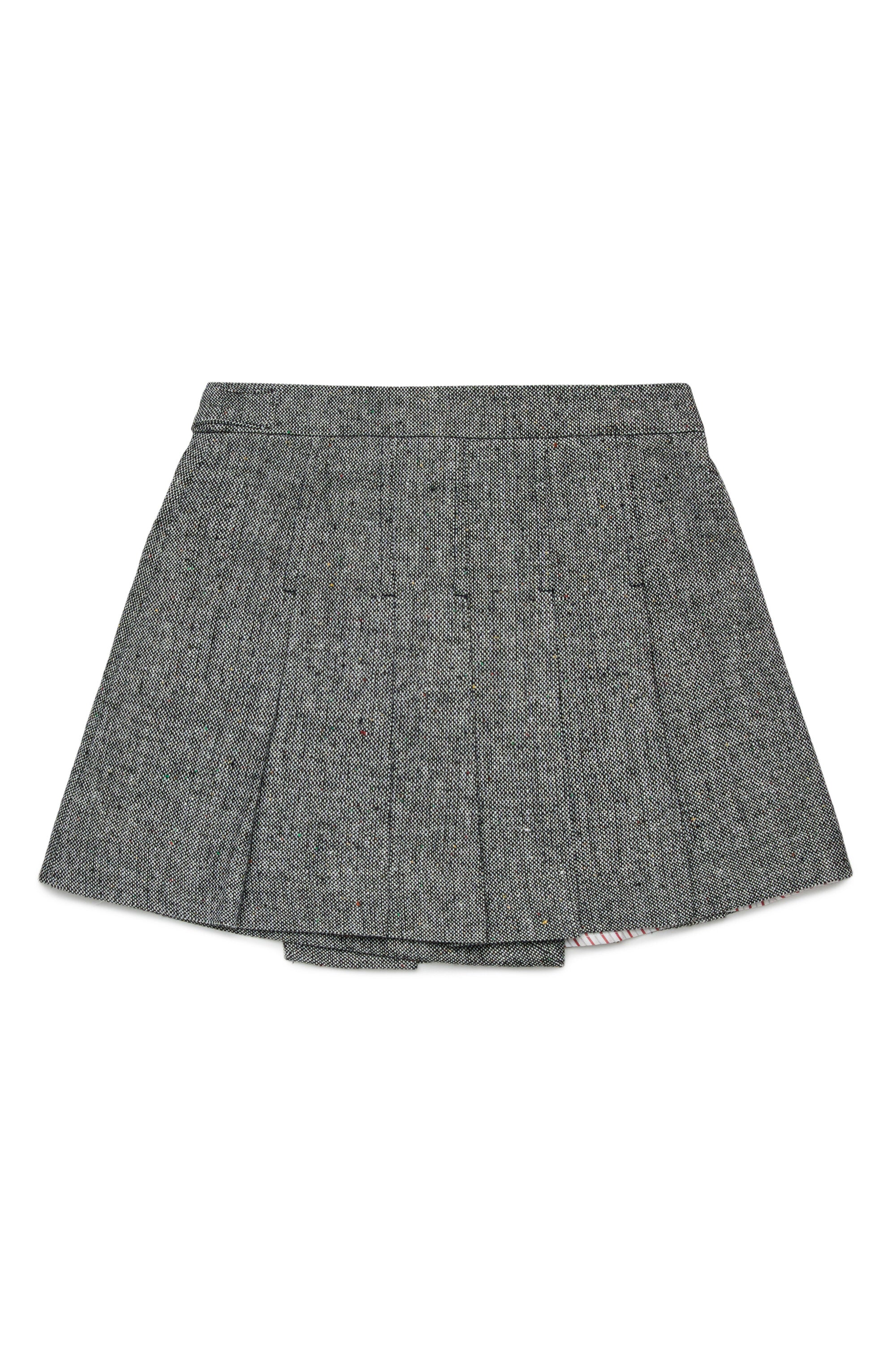 Falda corta envolvente de tweed