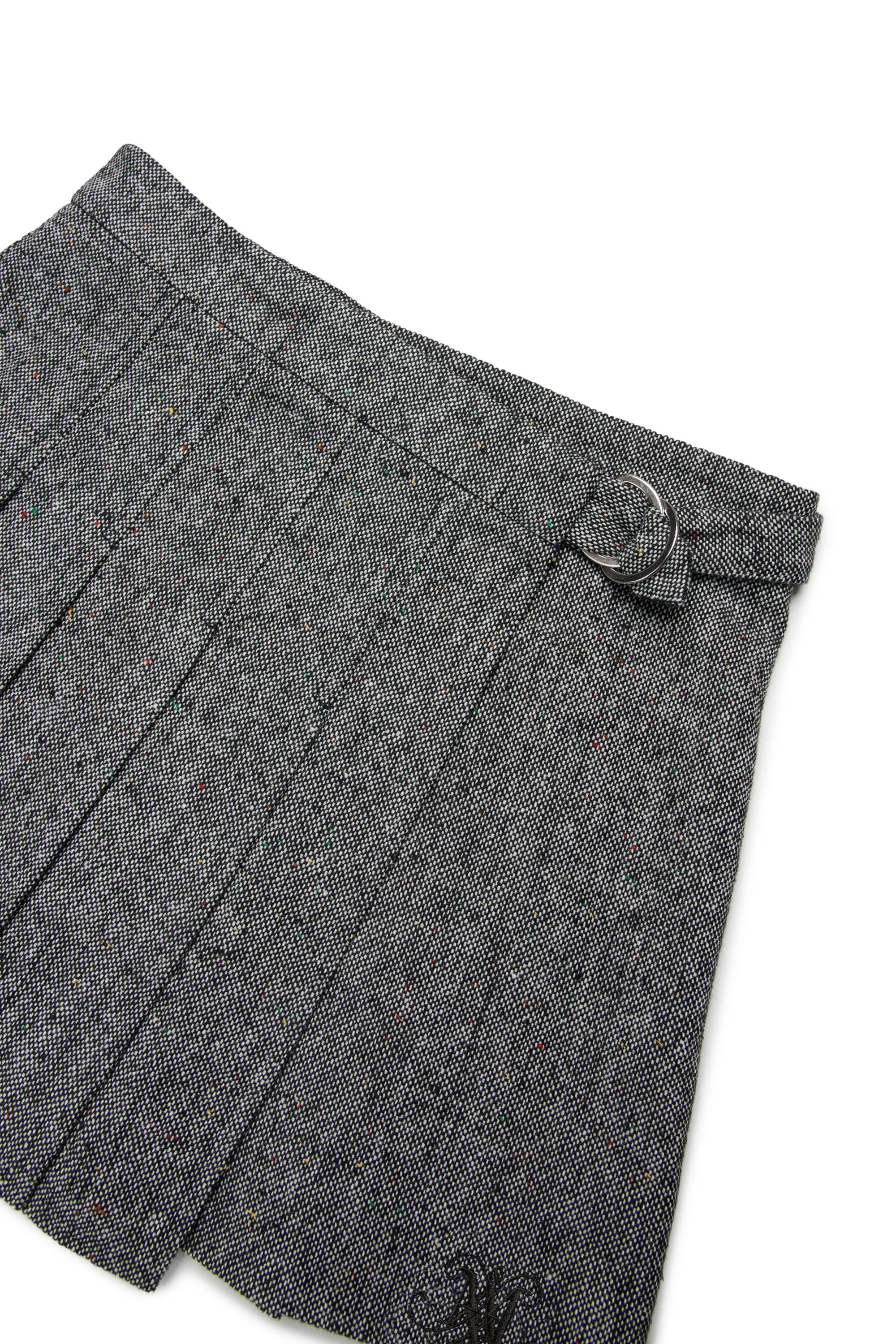 Short tweed wrap skirt