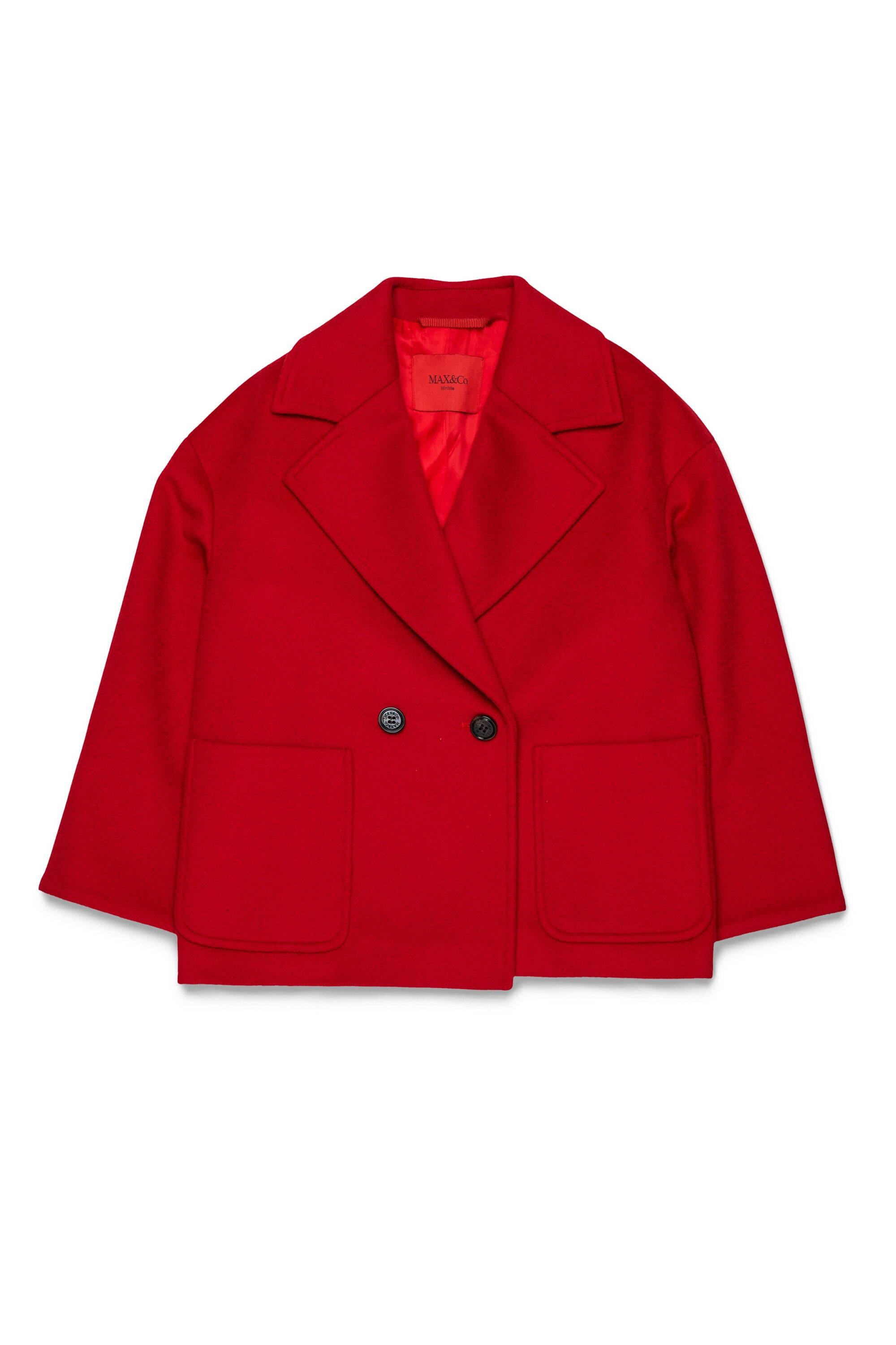 Cappotto caban doppiopetto in lana rasata