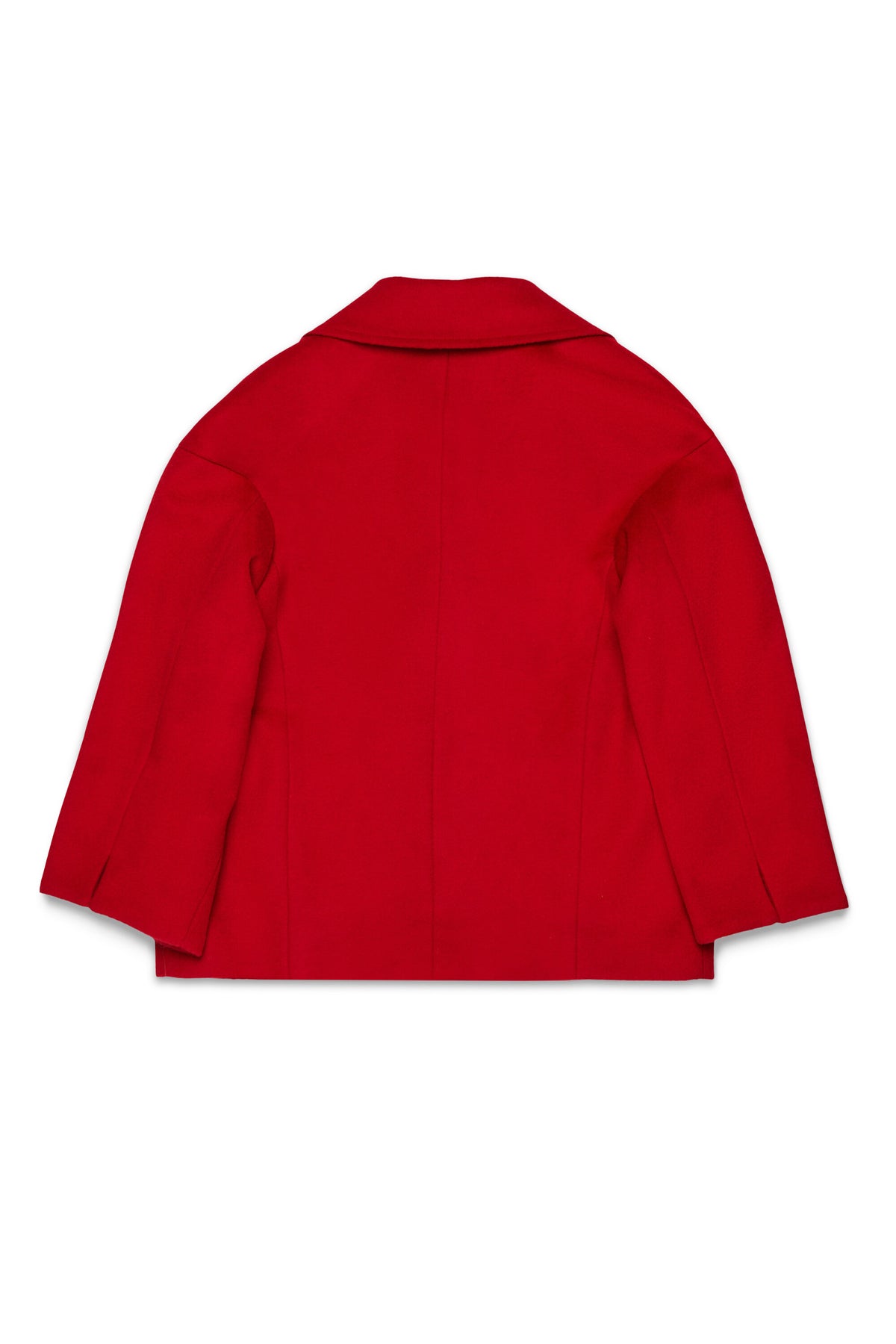 Shaved wool double-breasted caban coat