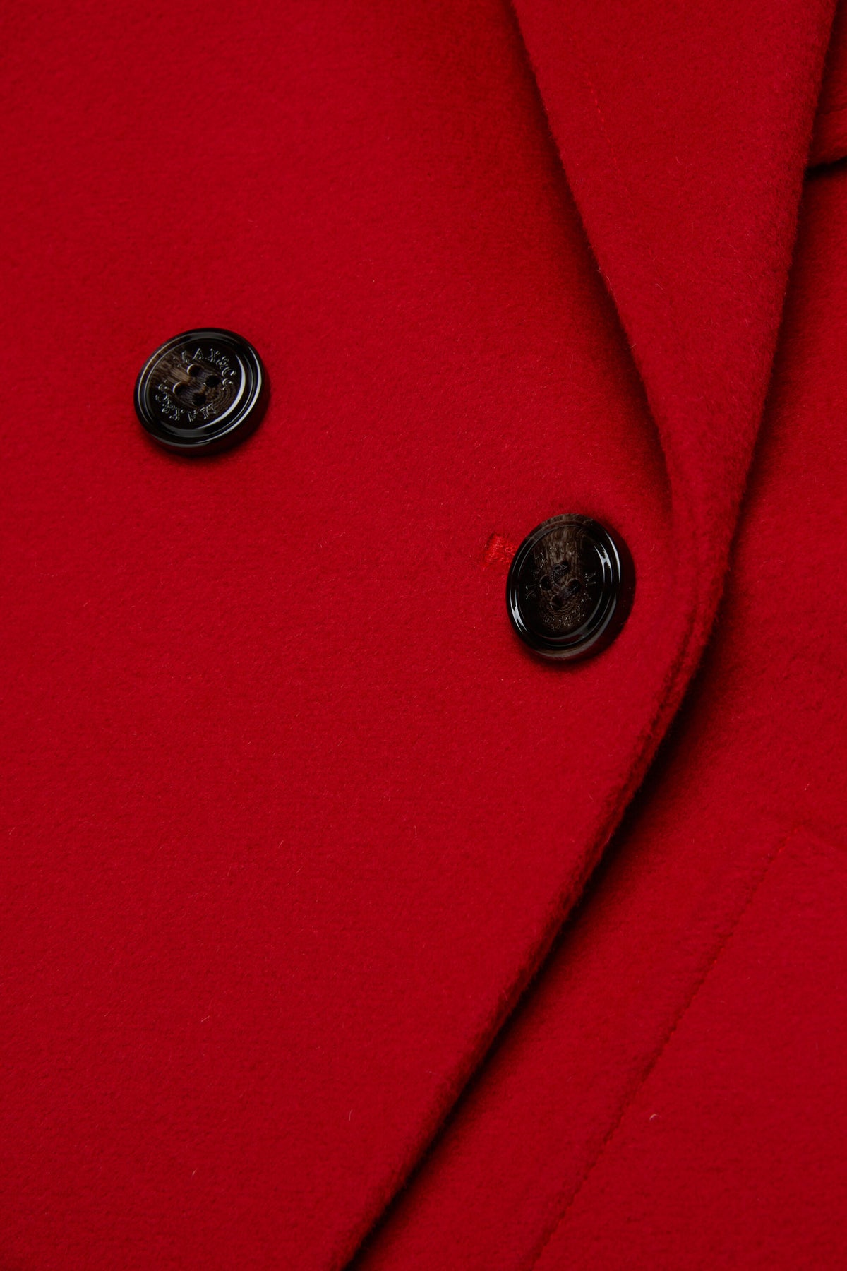 Shaved wool double-breasted caban coat
