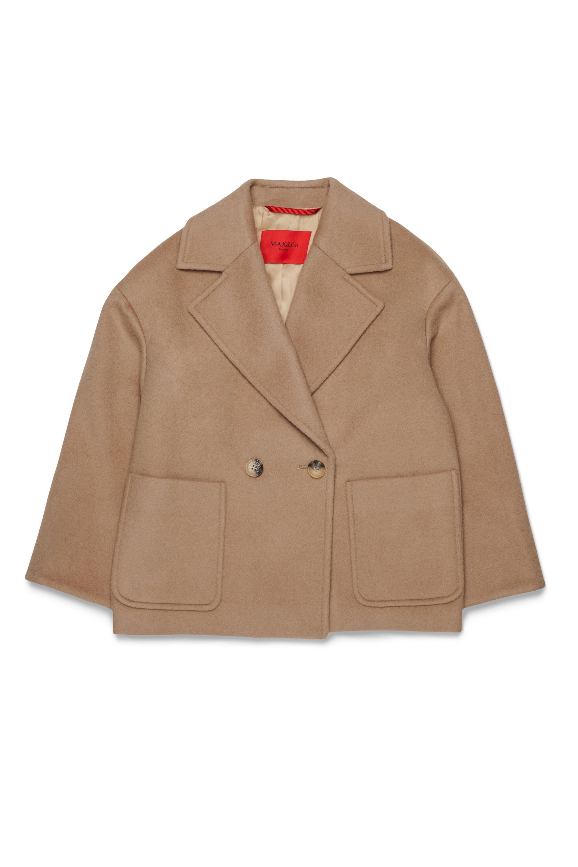 Cappotto caban doppiopetto in lana rasata