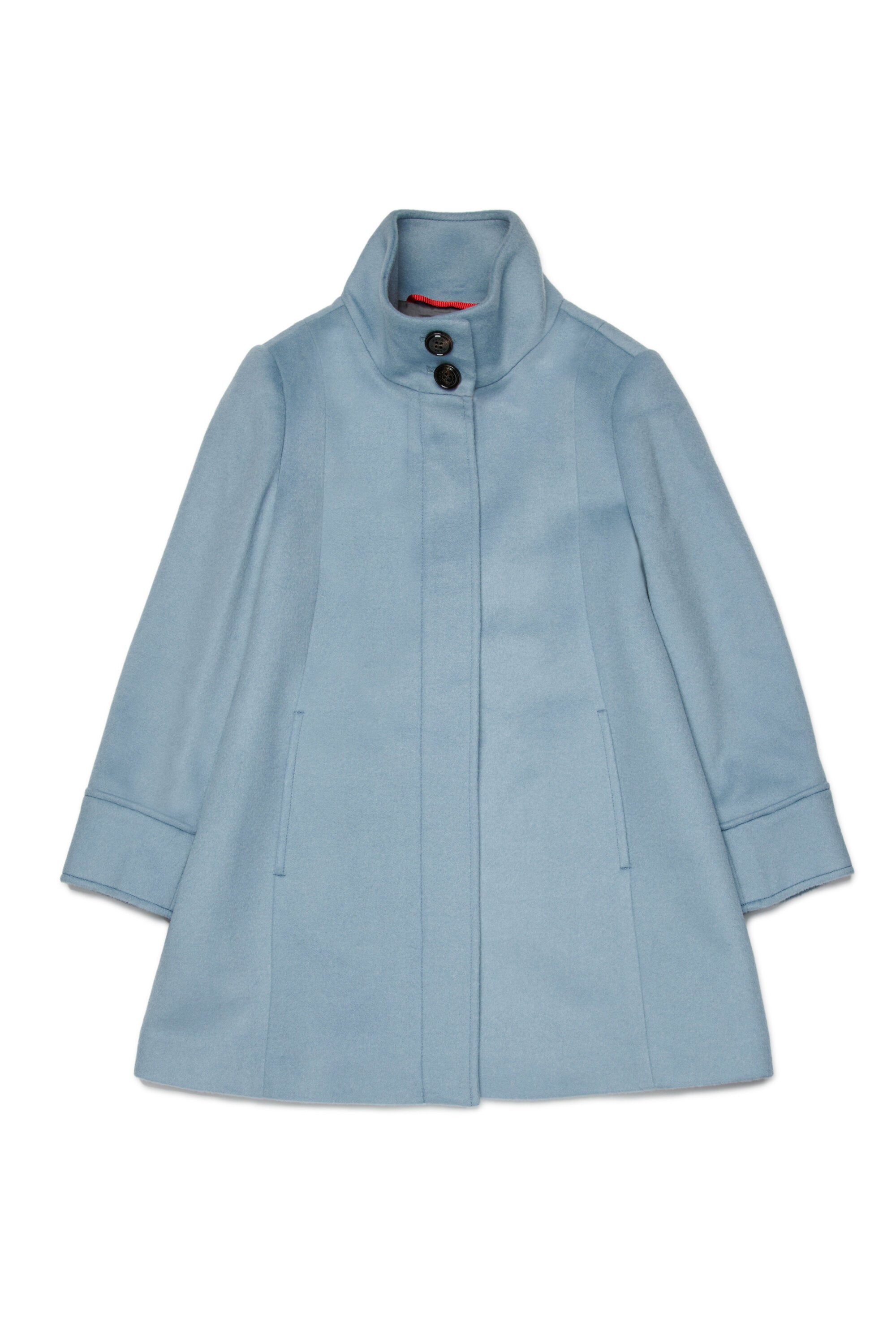 A-shape wool-blend long coat