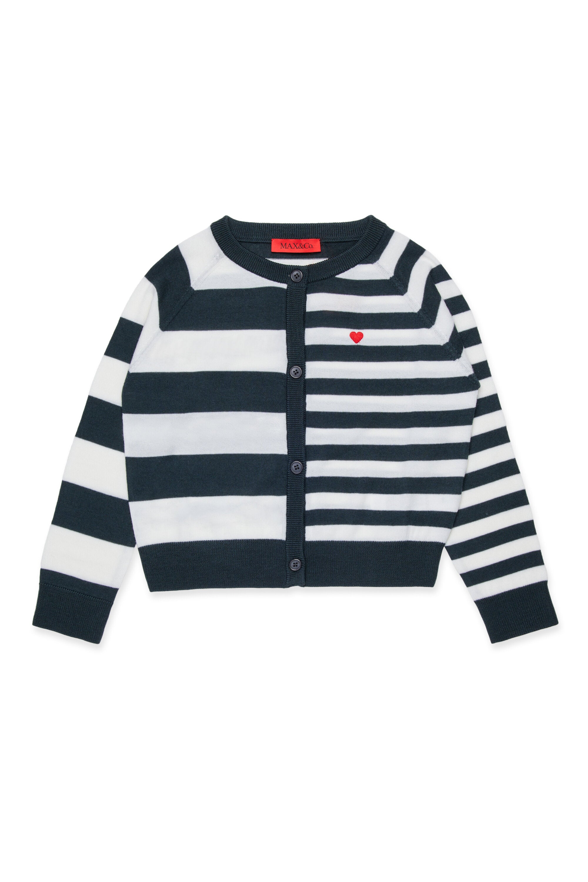 Gestreifte Strickjacke aus einer Wollmischung