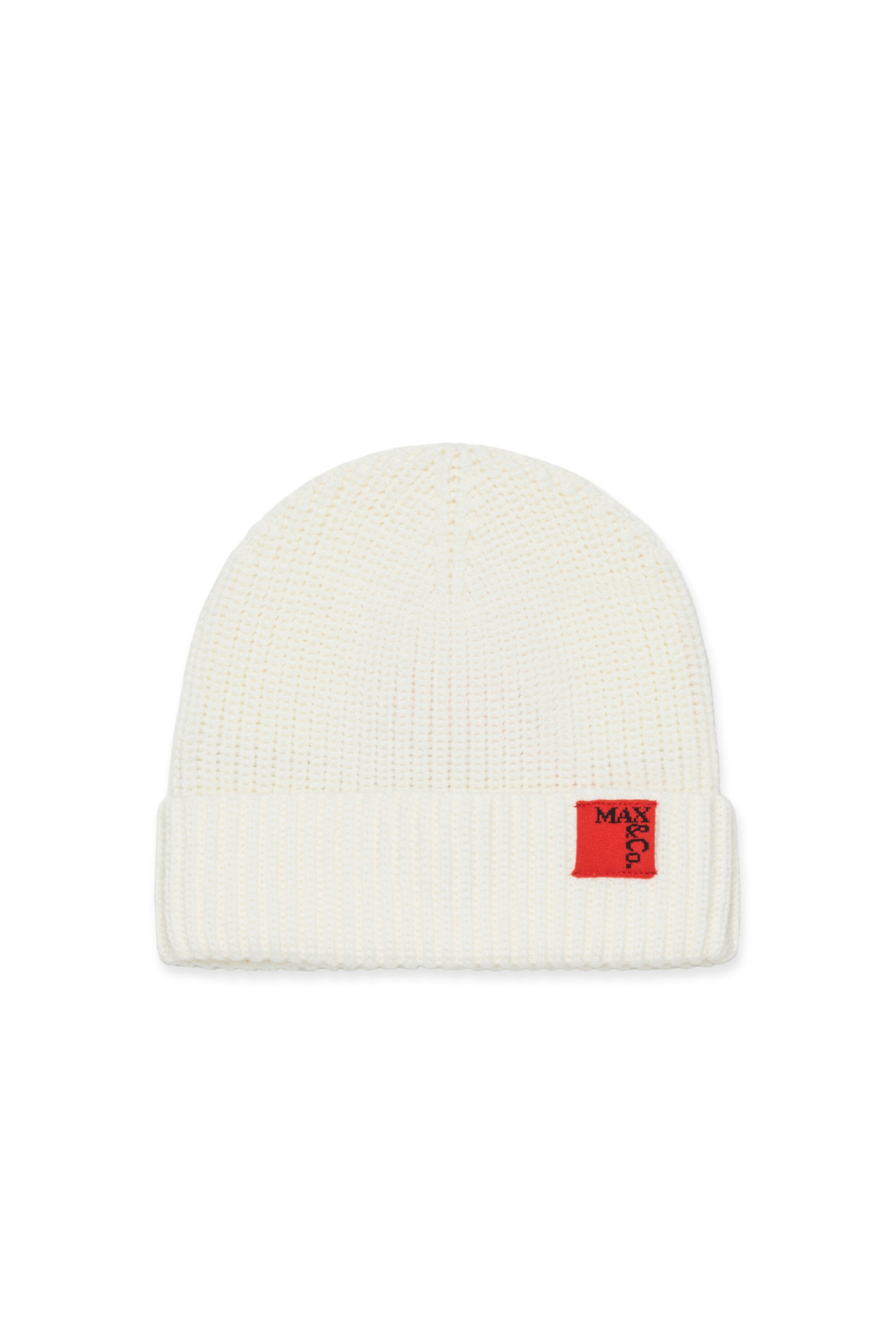 Berretto beanie in misto lana con patch