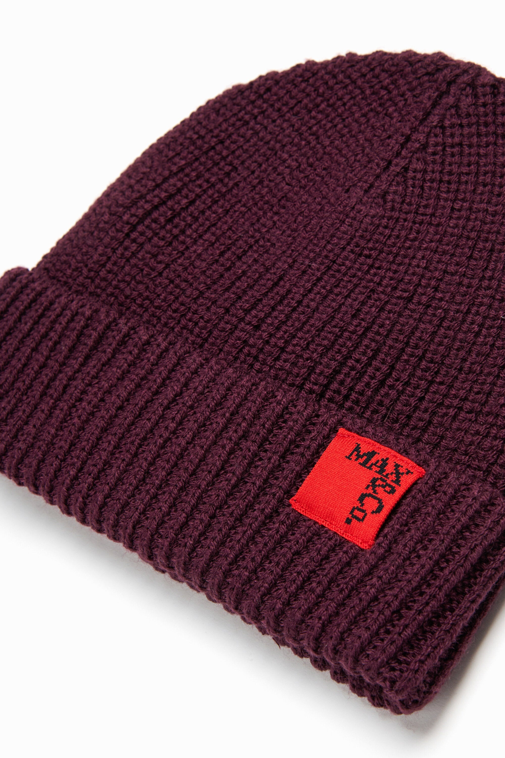 Berretto beanie in misto lana con patch