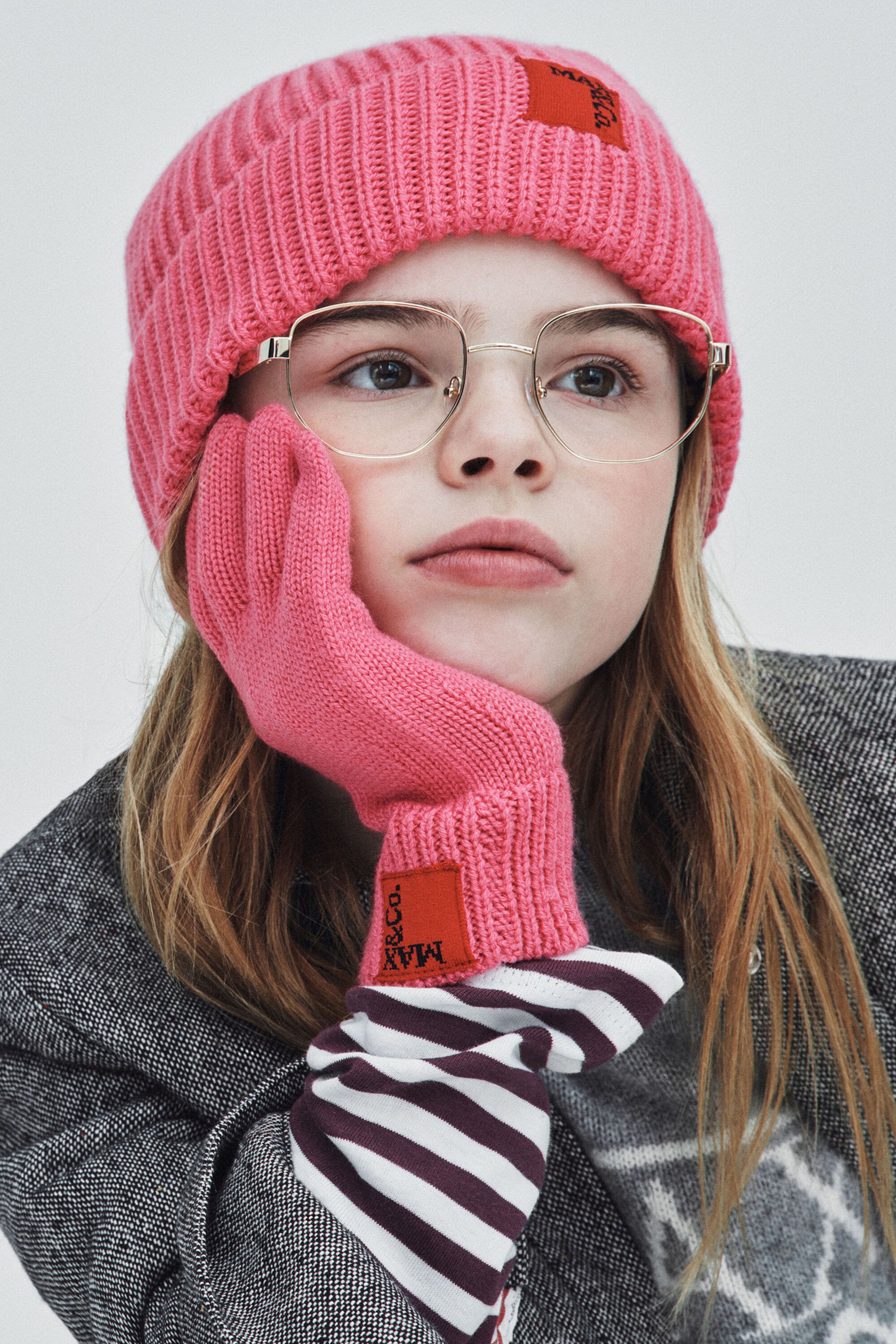 Handschuhe aus Wollmischung mit Patch