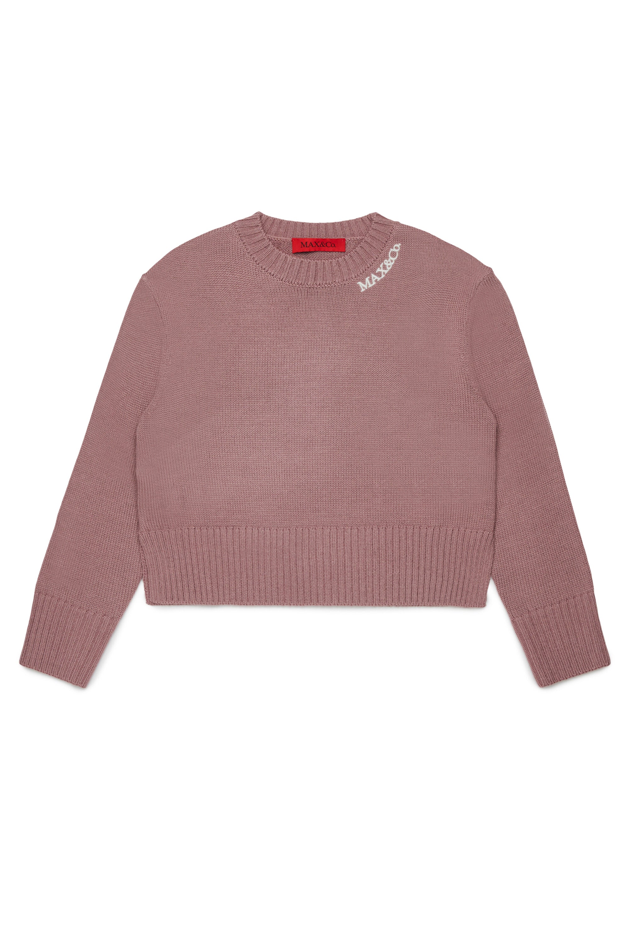 Wool blend pullover with embroidered logo