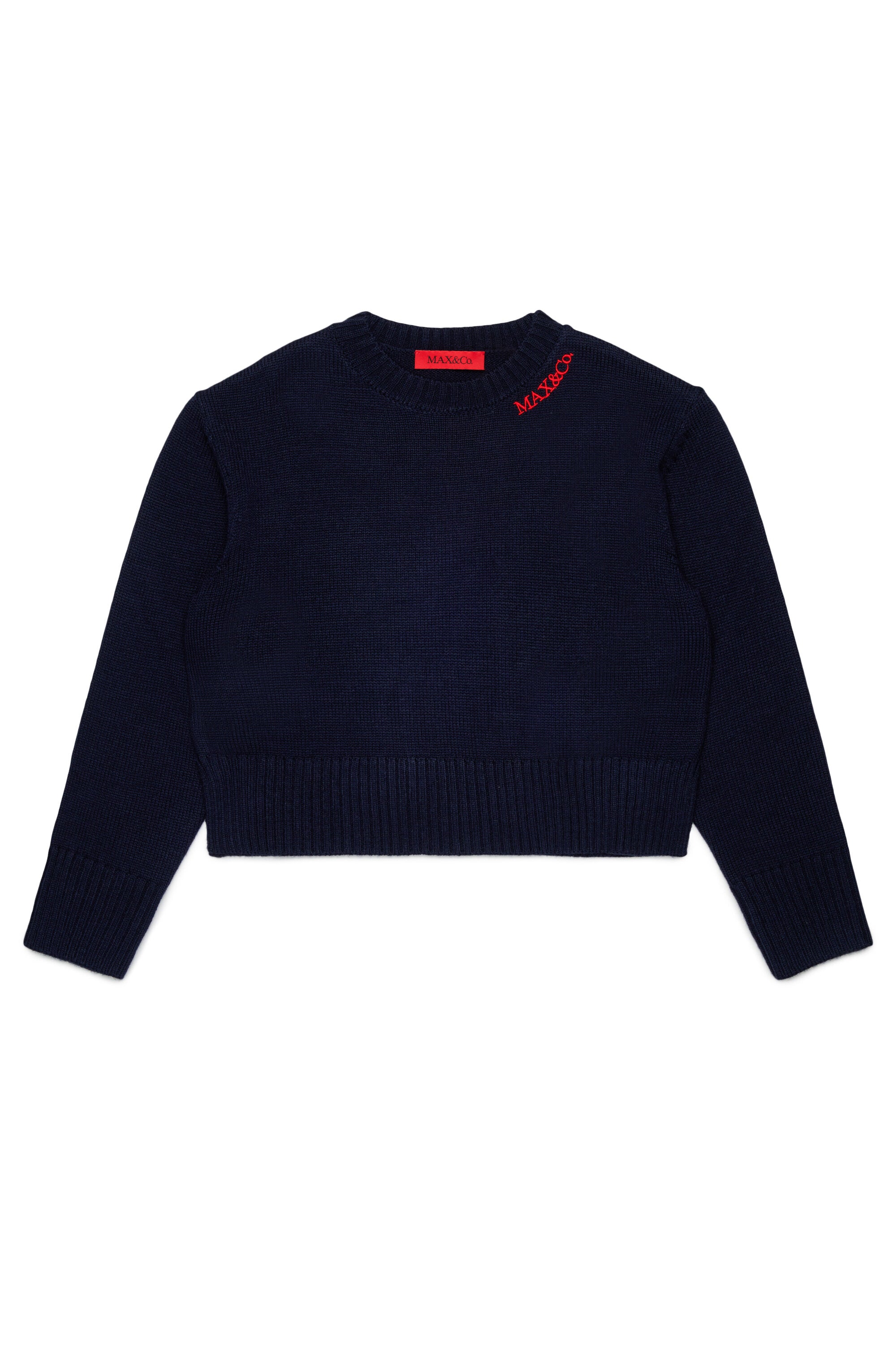 Pullover aus Wollmischung mit gesticktem Logo