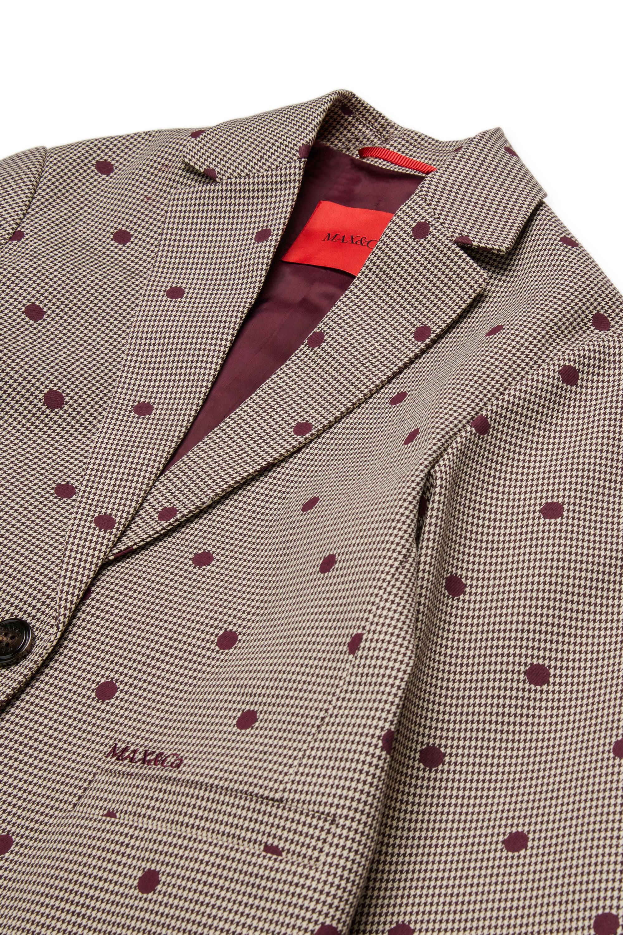 Giacca blazer in pied-de-poule a pois