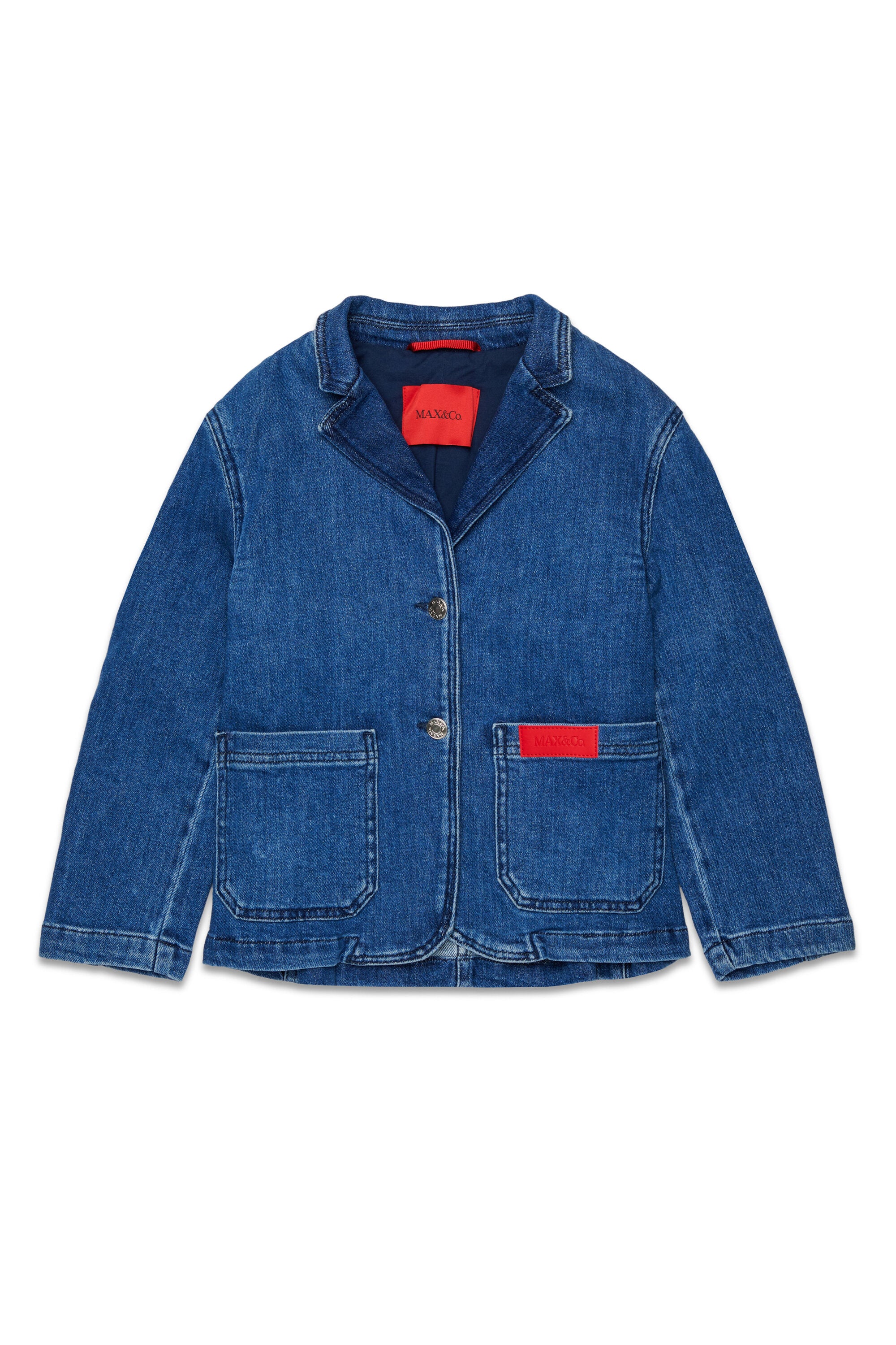 Denim-Blazerjacke mit Logo