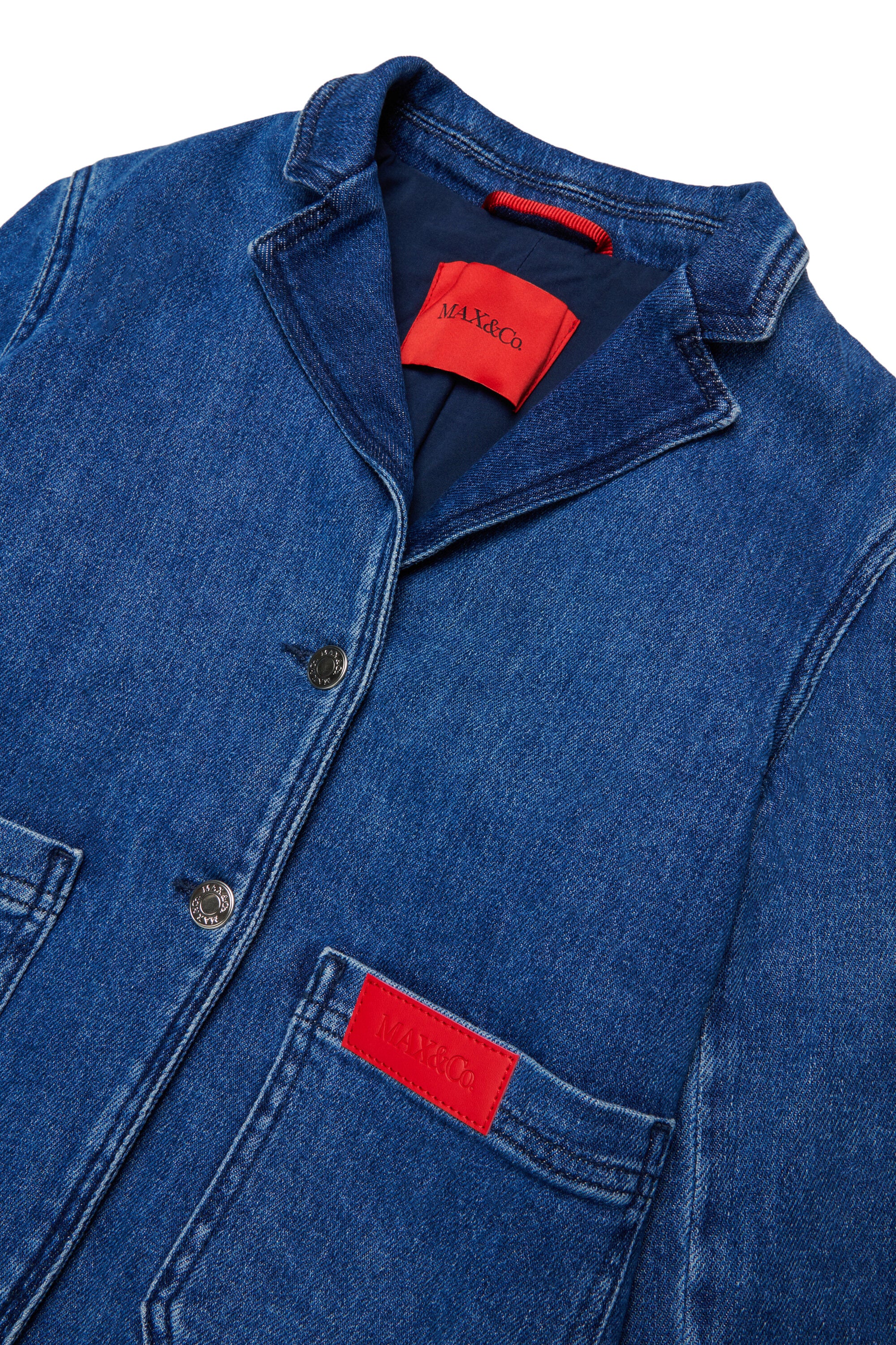 Denim-Blazerjacke mit Logo