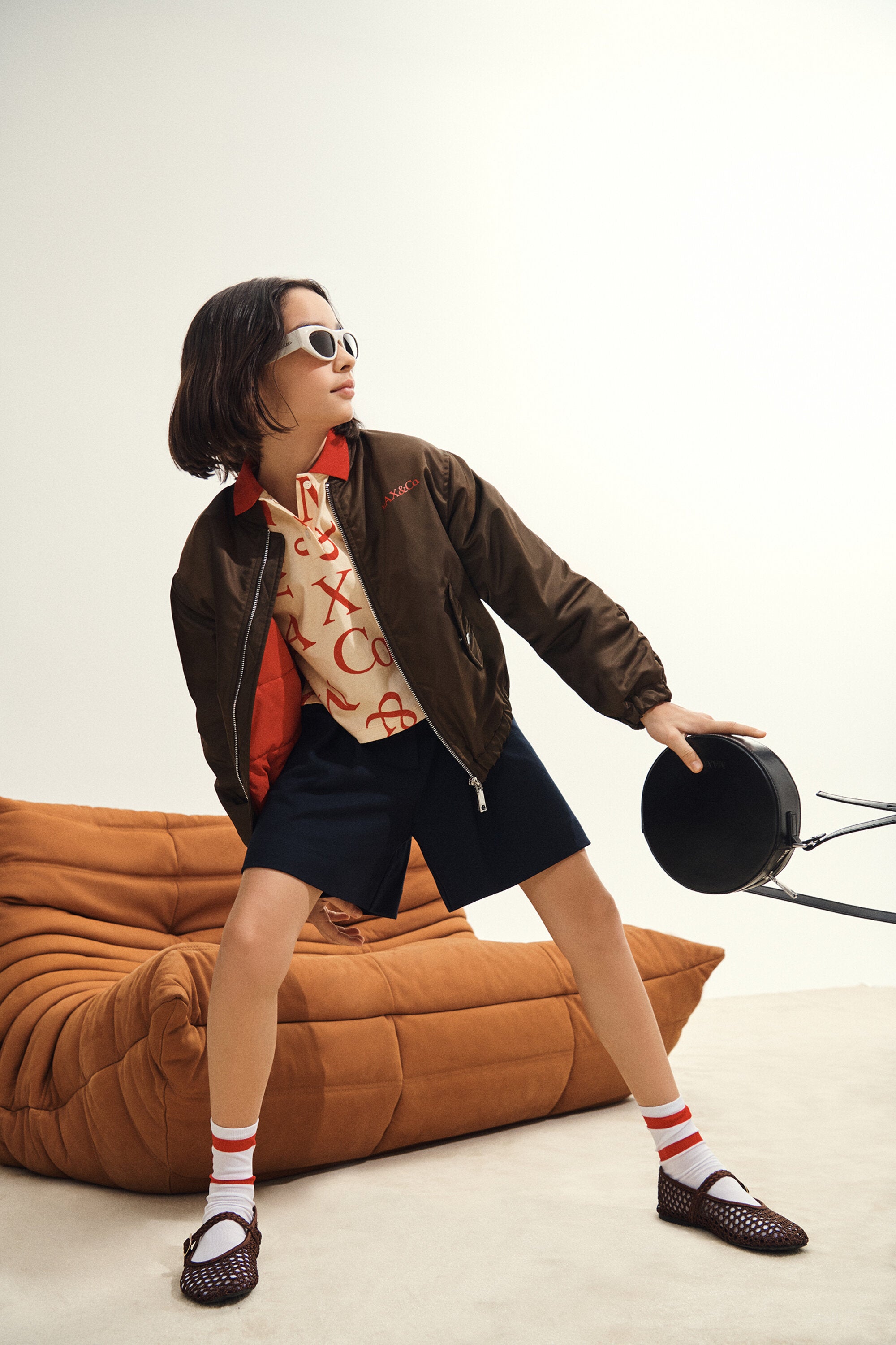 Giacca bomber con logo stampato