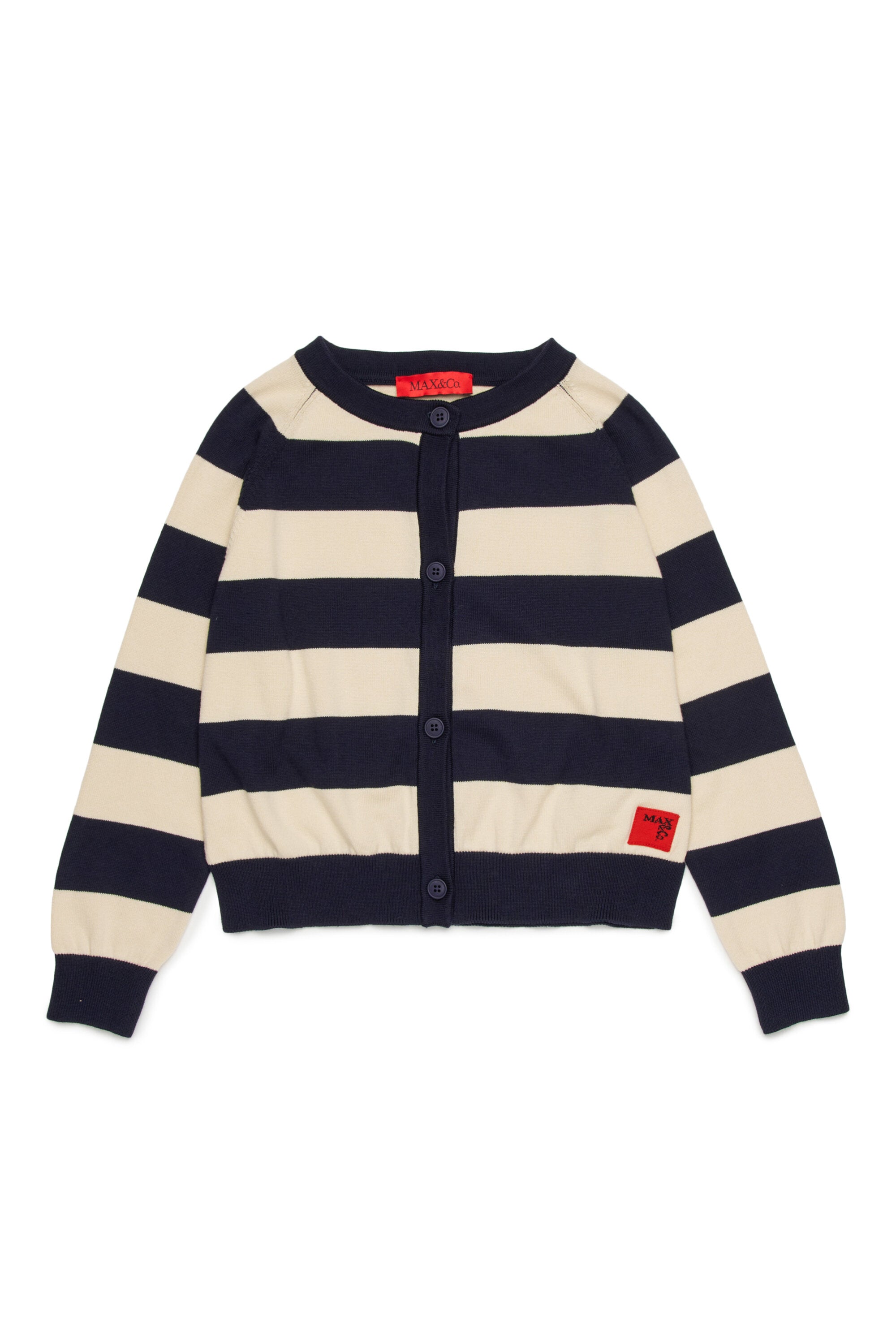 Cardigan a righe con logo